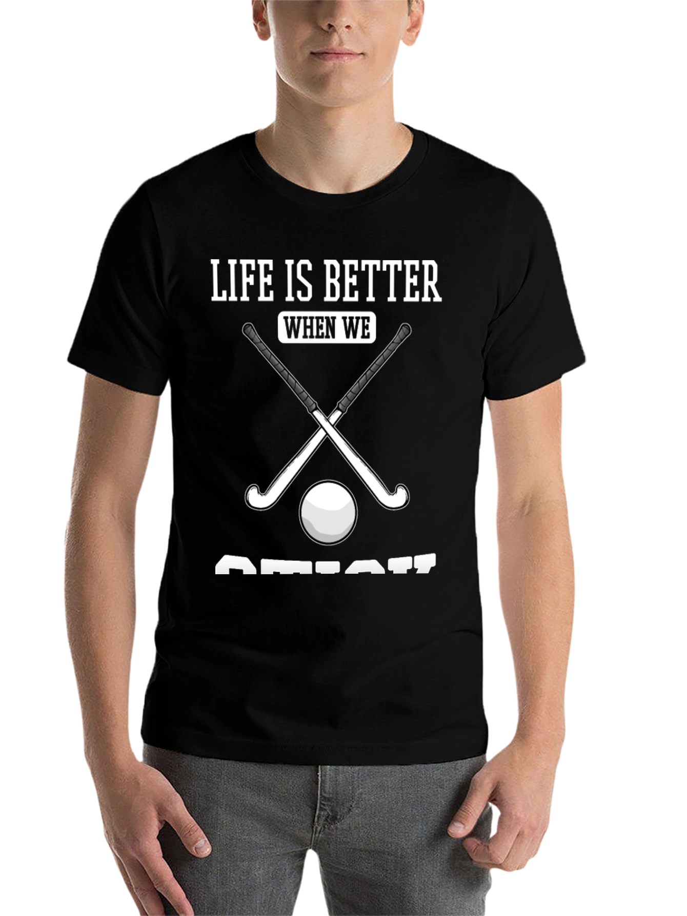 Black Hockey is Better T-Shirt view 7