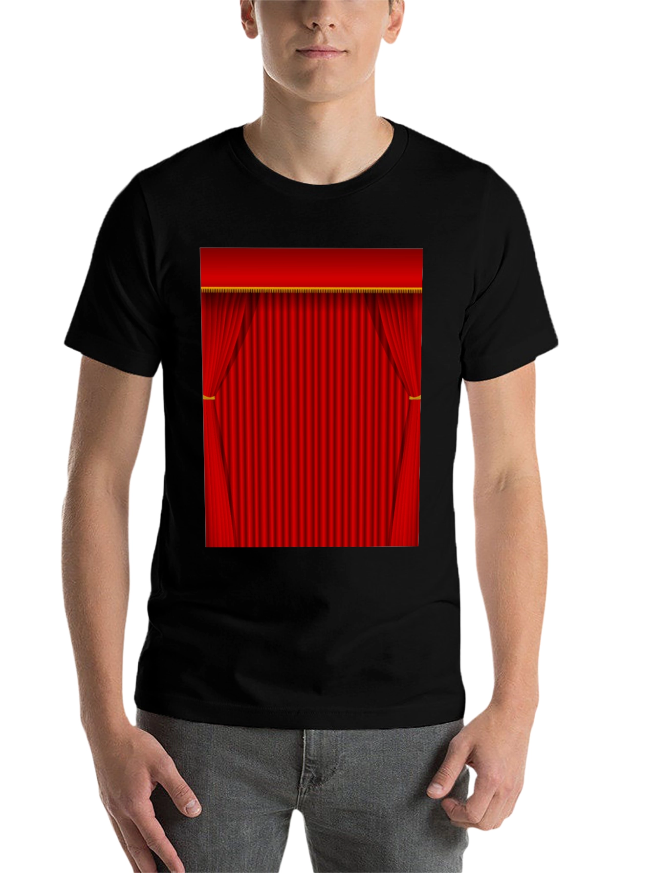 Black Theater Curtains Graphic Tee - Stage Ready Style view 7