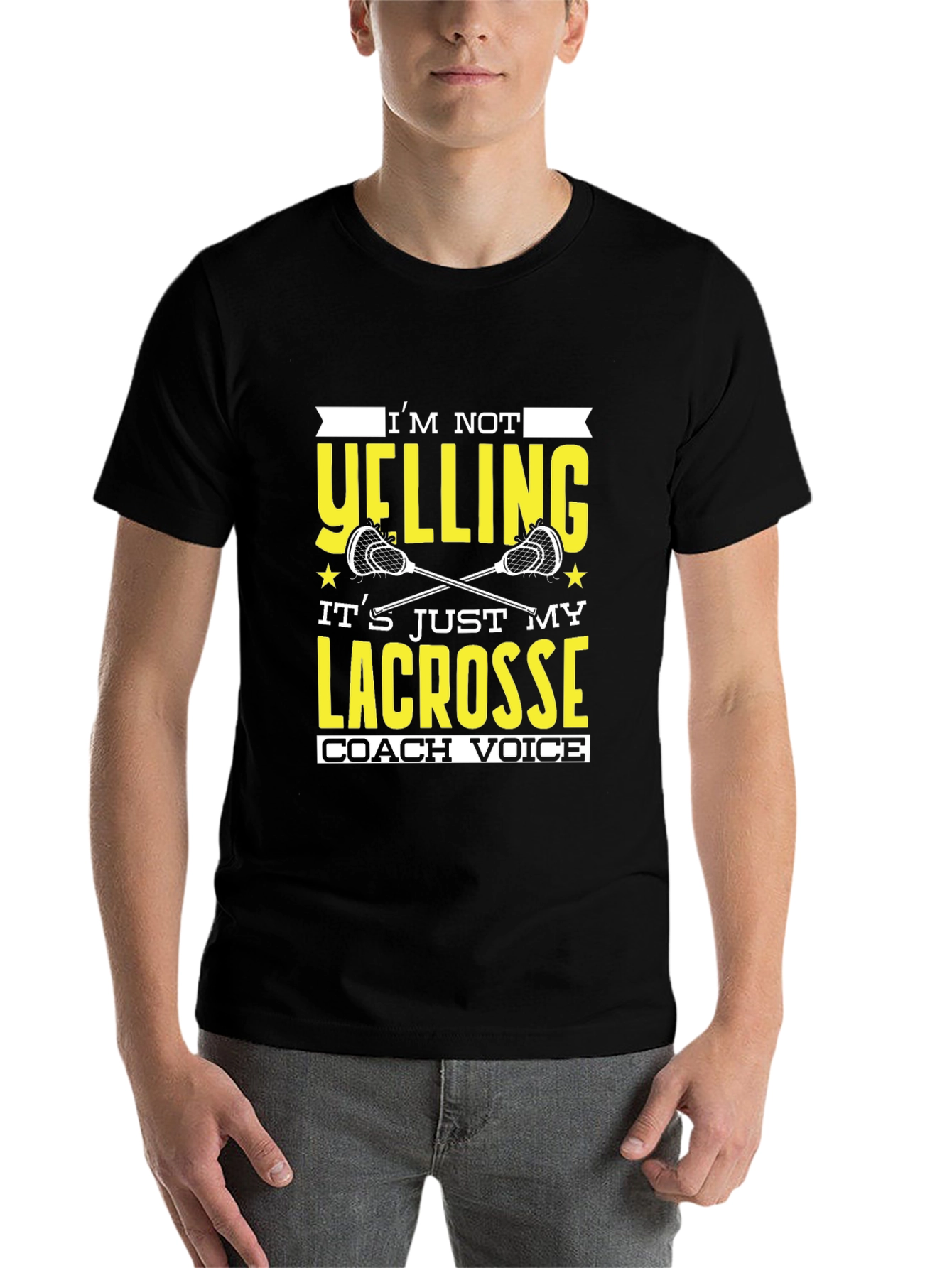 Black Lacrosse Coach Novelty Graphic T-Shirt view 7