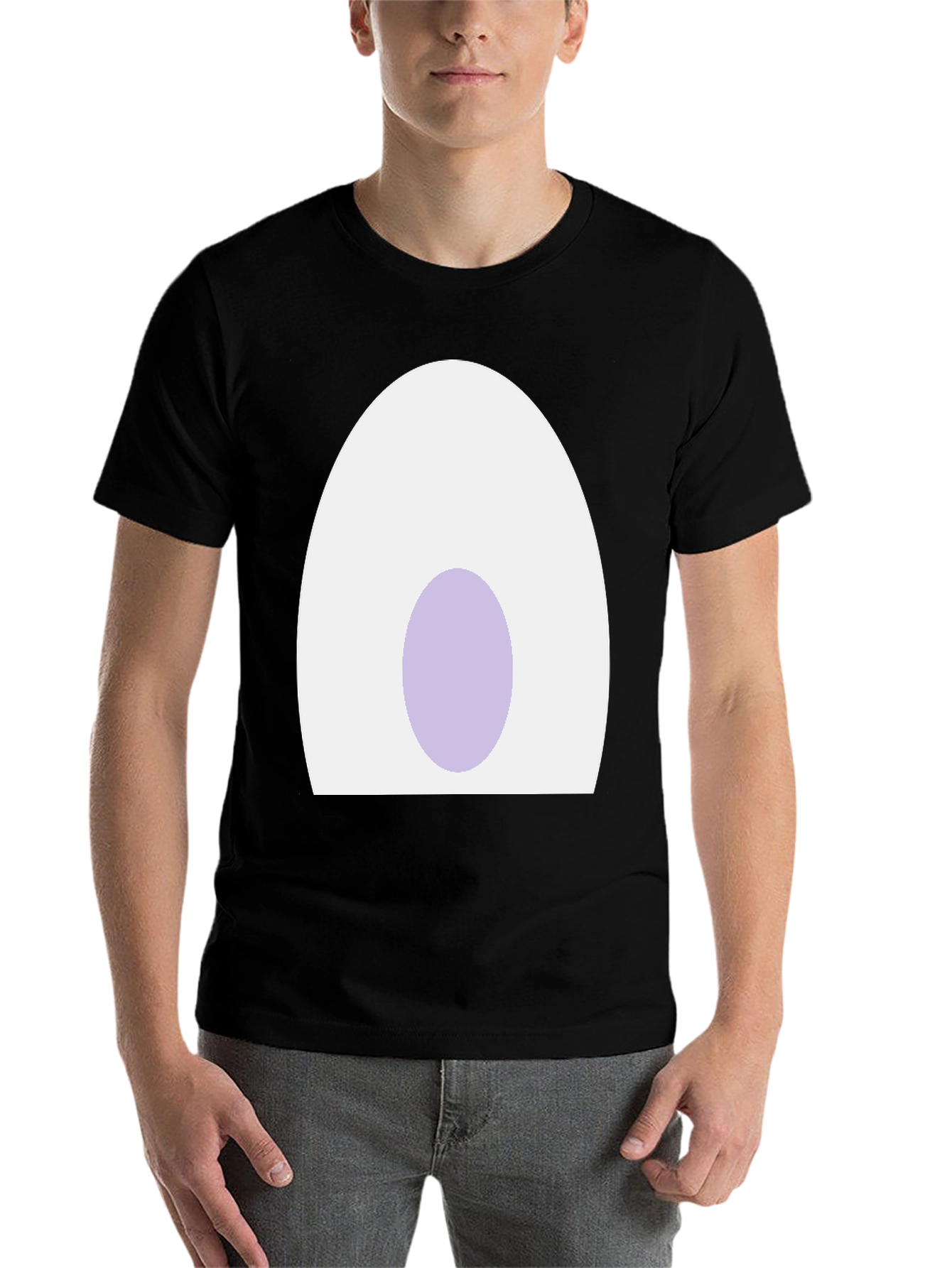 Black Funny Egg T-Shirt for Men view 7