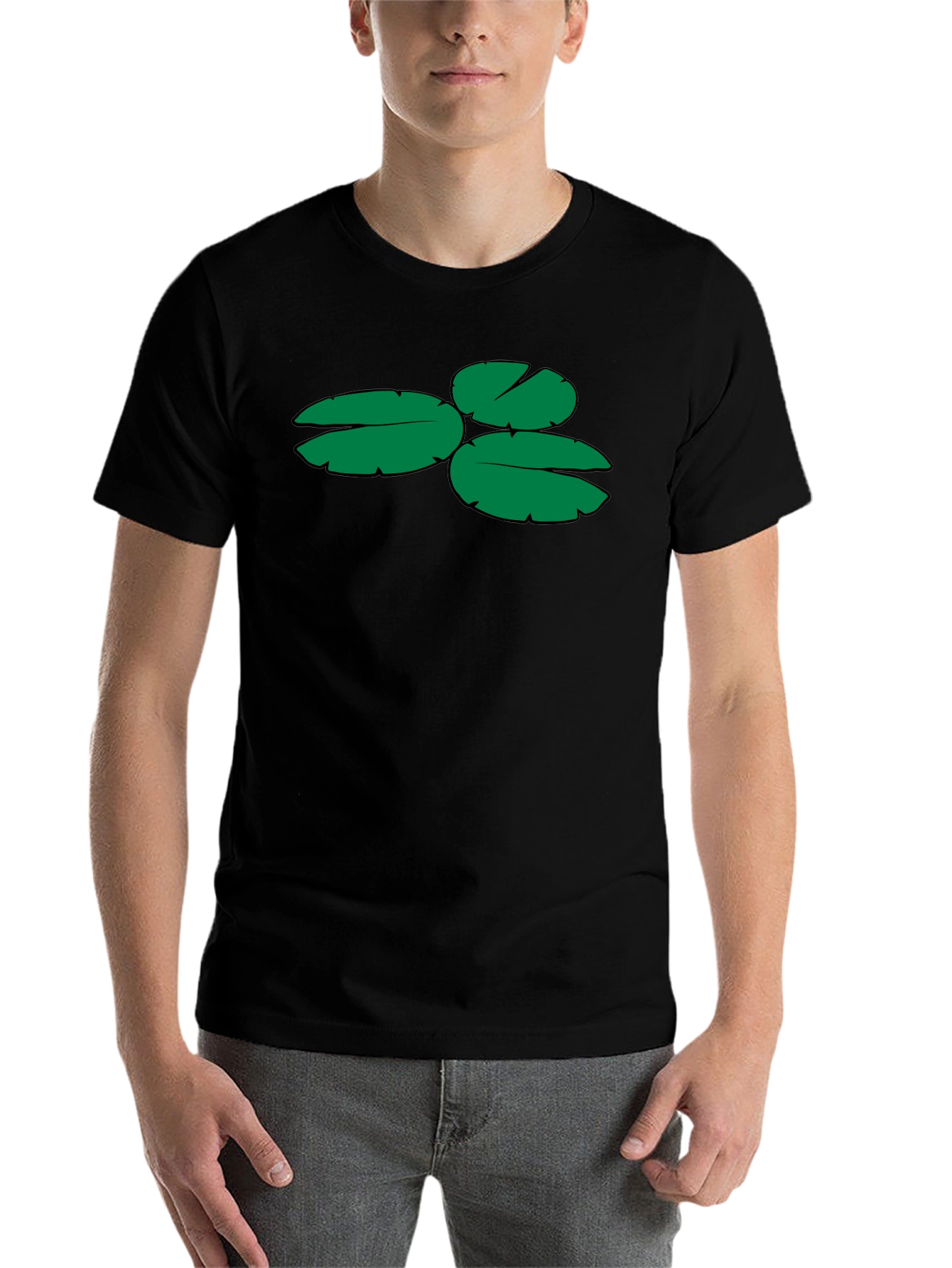 Black Lily Pad Graphic Tee - Soft Cotton Blend view 7