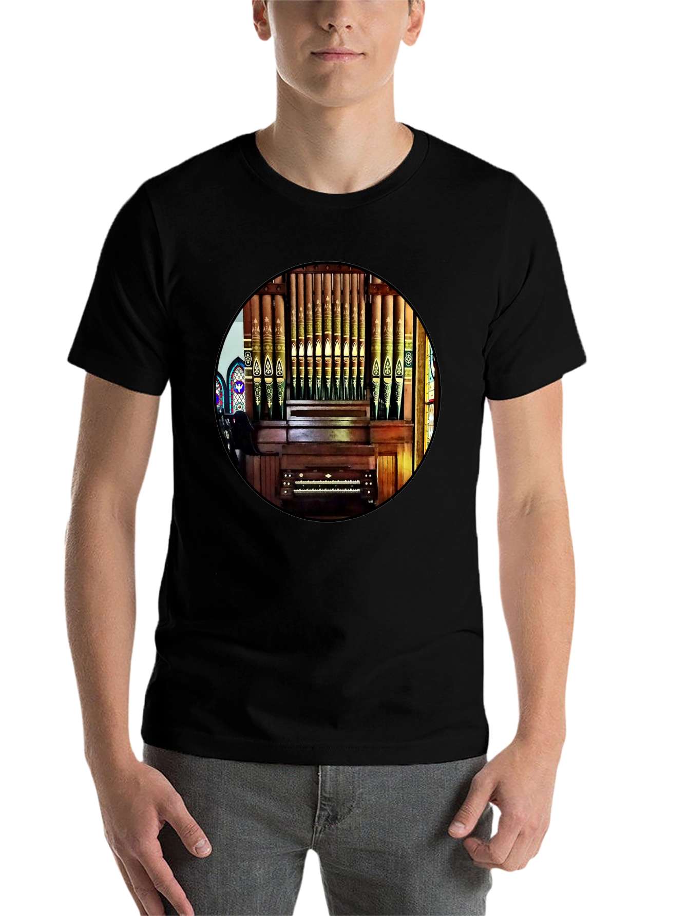 Black Vintage Organ T-Shirt view 7