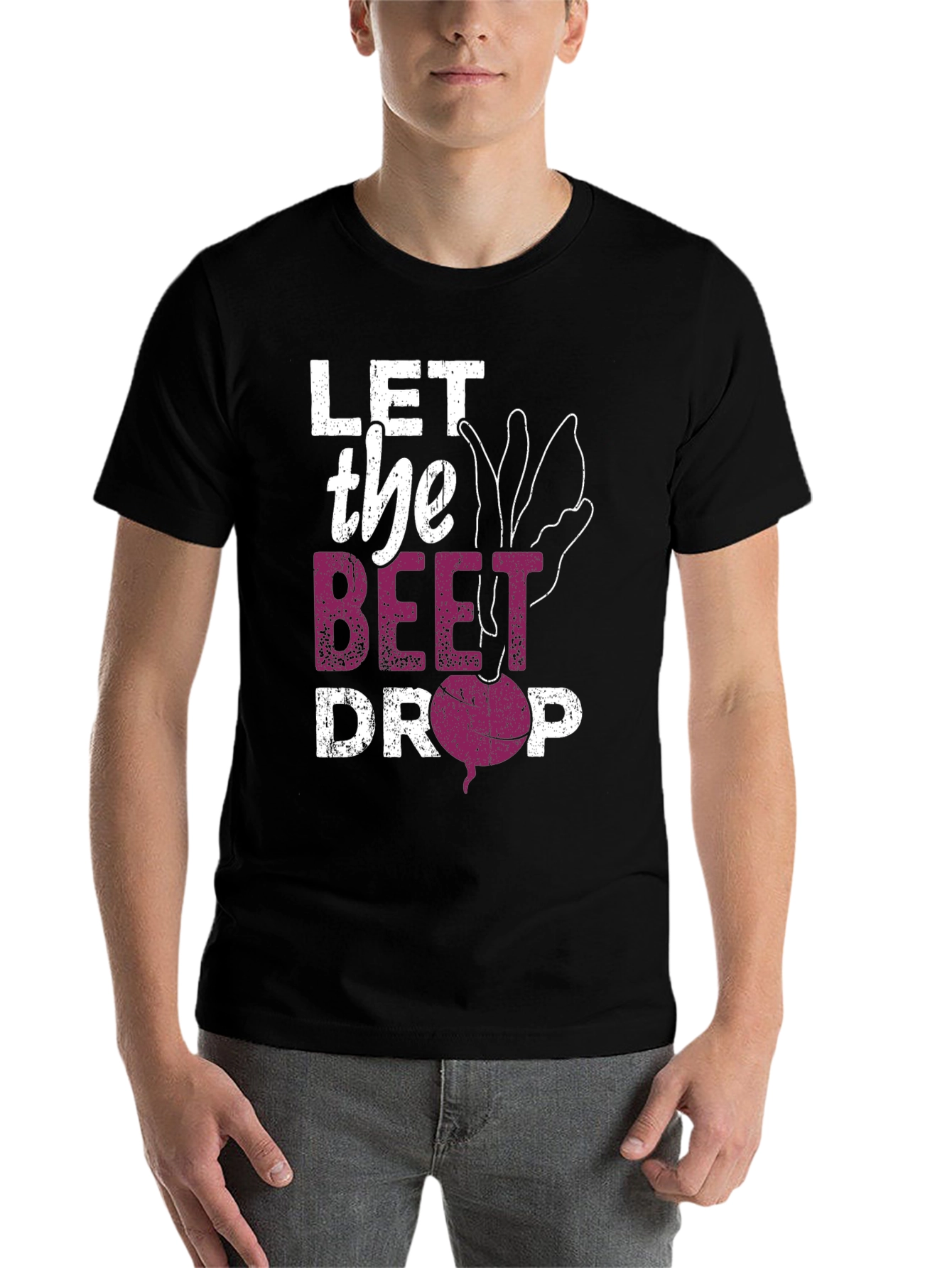 Black Let the Beet Drop Graphic T-Shirt view 7