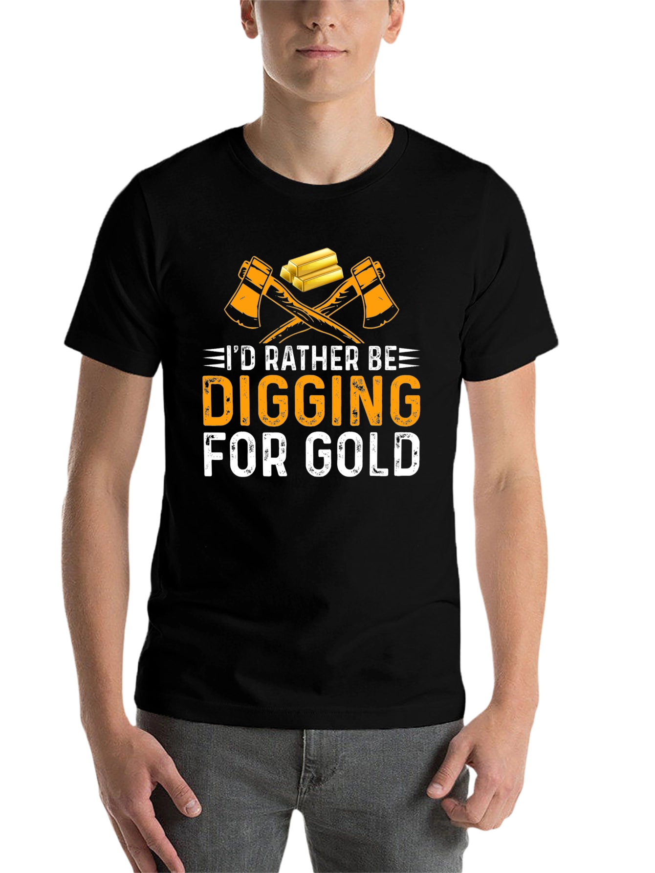 Black Digging For Gold T-Shirt - Miner Gift Idea view 7