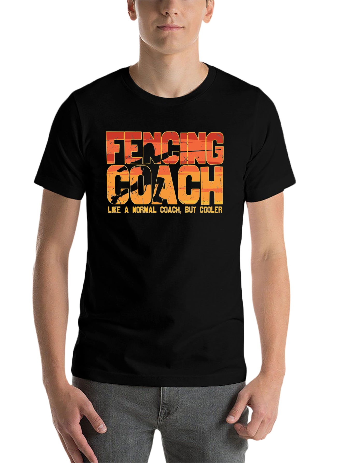 Black Fencing Coach T-Shirt - Like a Normal Coach But Cooler! view 7