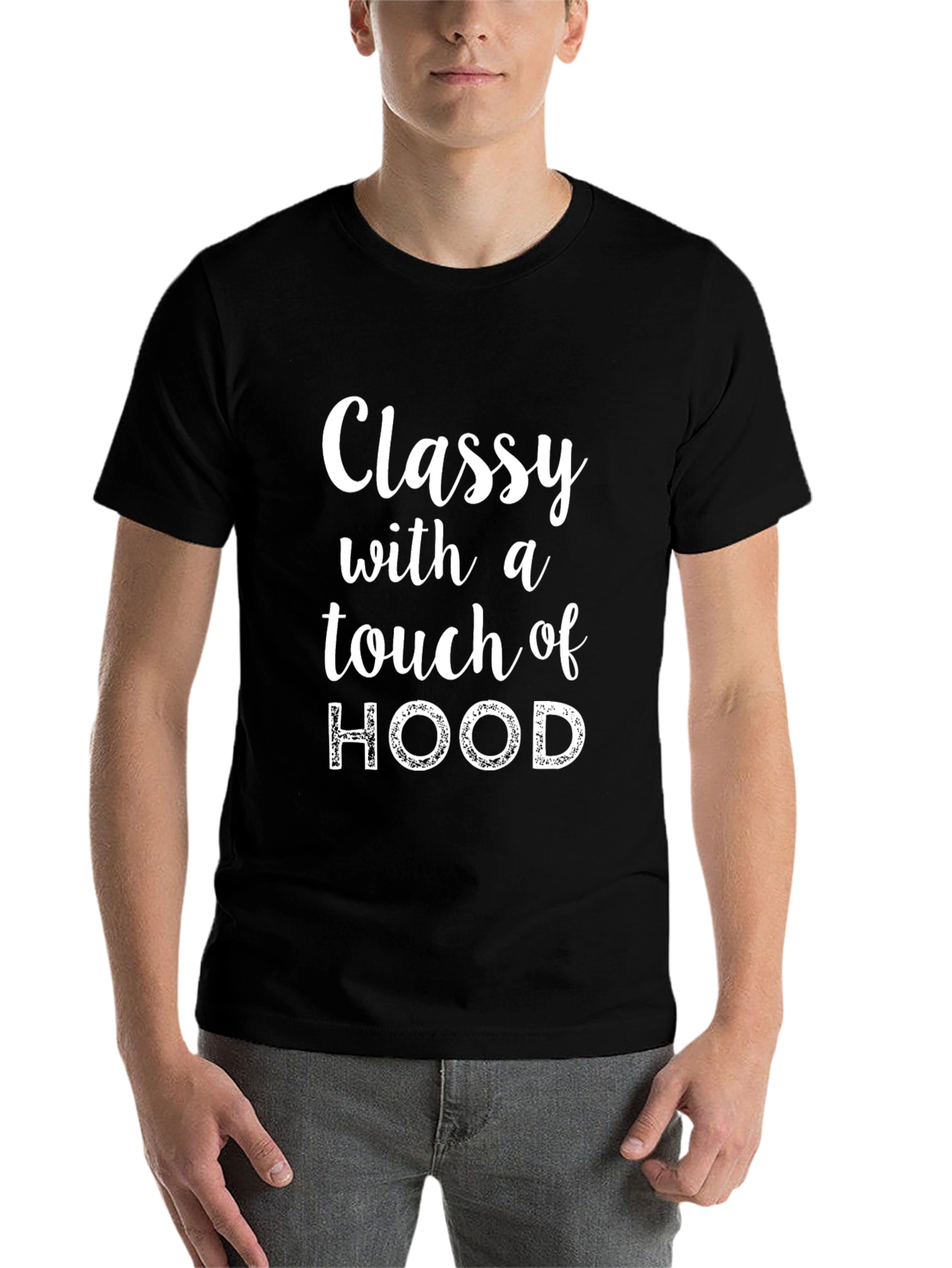 Black Classy with a Touch of Hood T-Shirt view 7