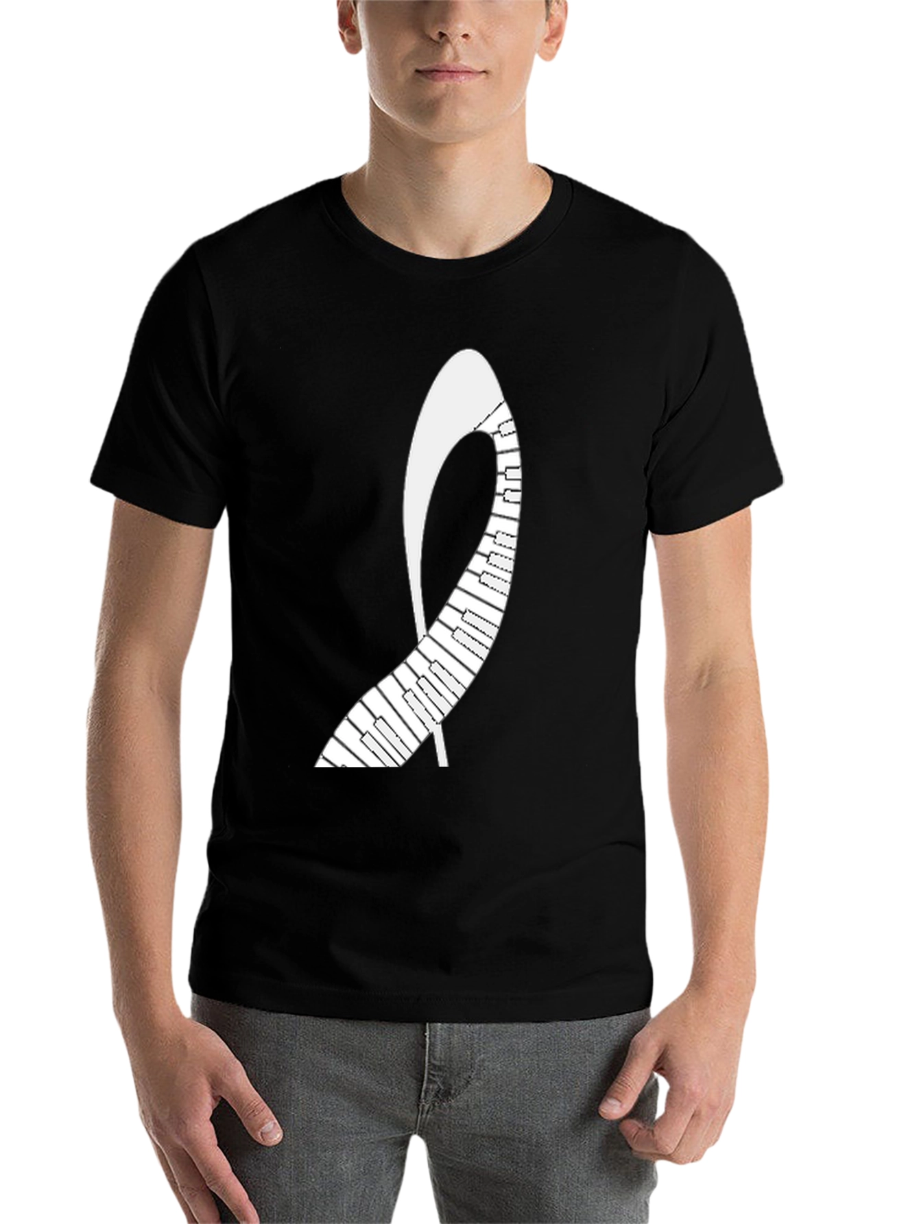 Black Piano Shoe T-Shirt - Music Lover's Tee view 7
