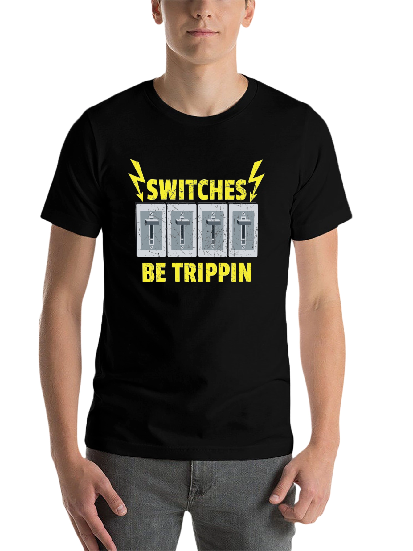 Black Switches Be Trippin' Funny Graphic T-Shirt view 7
