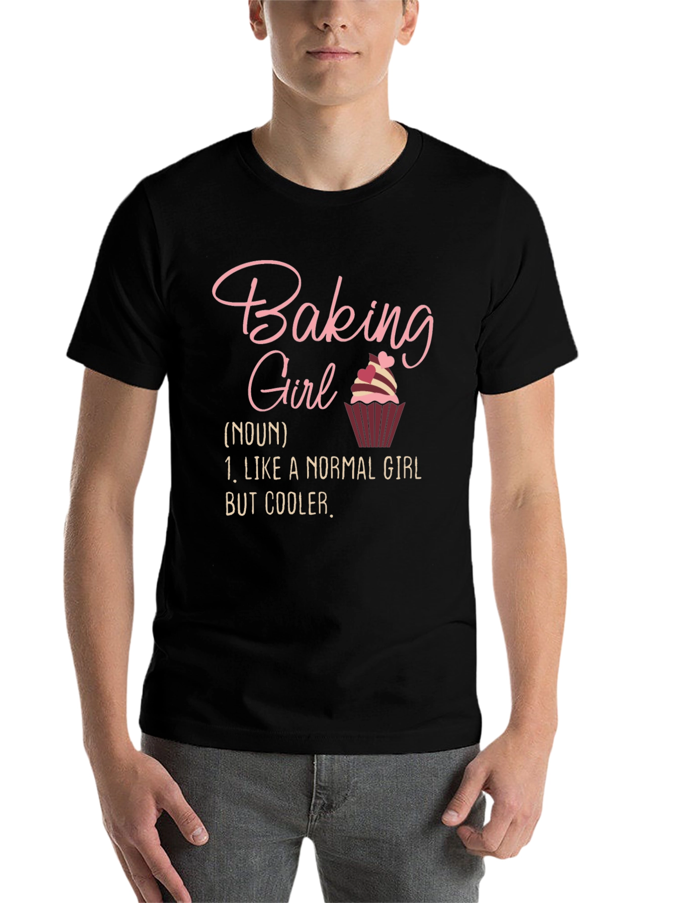 Black Baking Girl T-Shirt - Cool Baker Definition Tee view 7