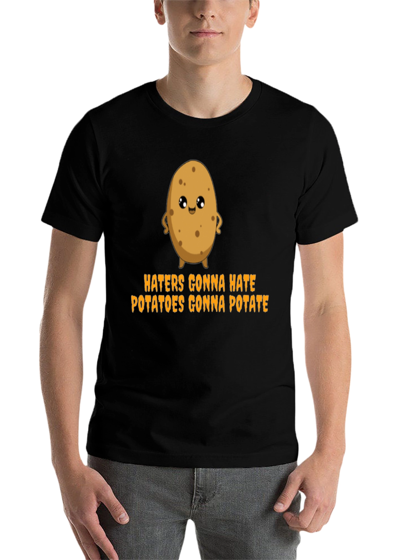 Black Haters Gonna Hate Potatoes Gonna Potate T-Shirt view 7