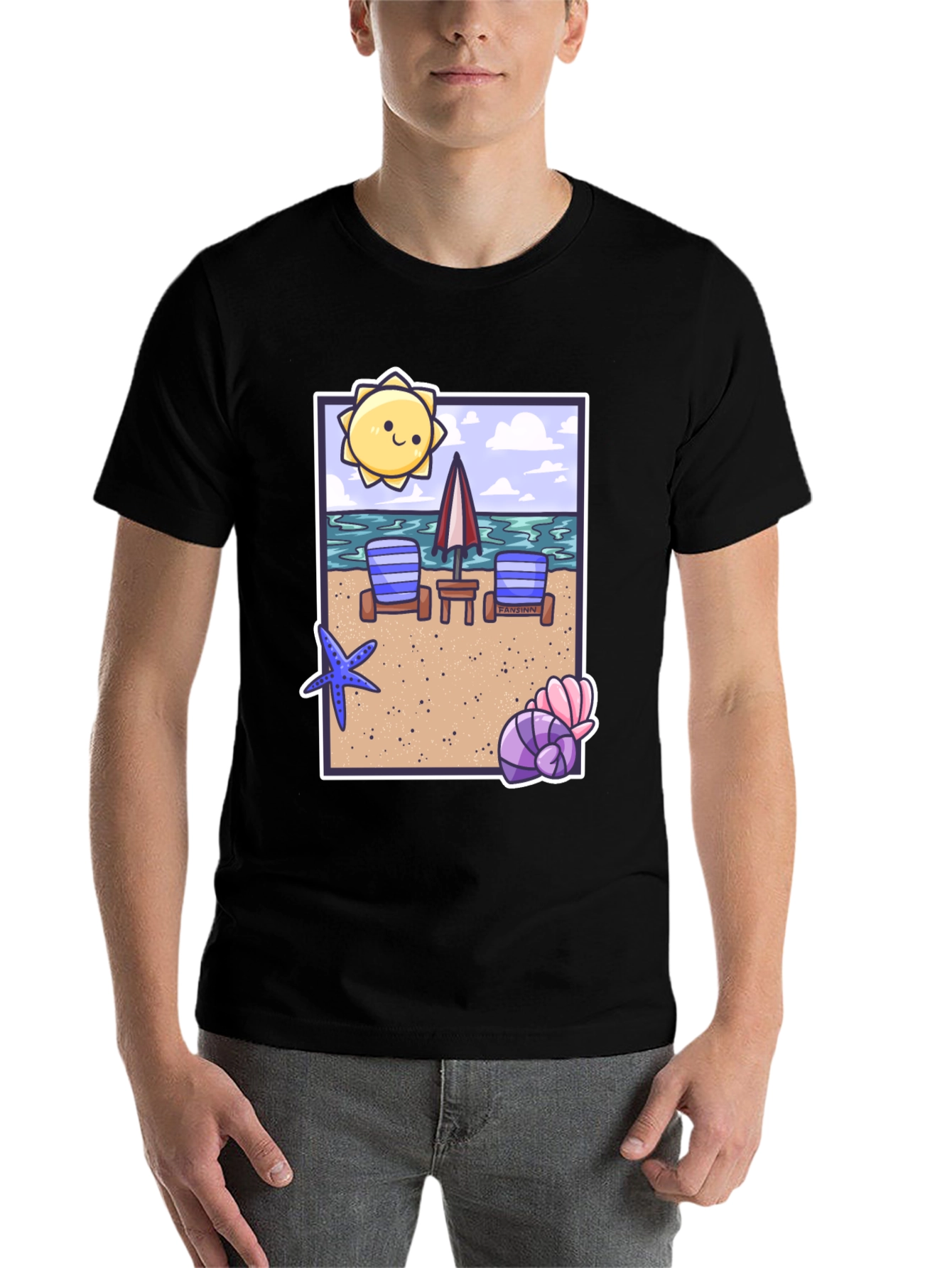Black Beach Vibes T-Shirt: Summer Holiday Tee view 7