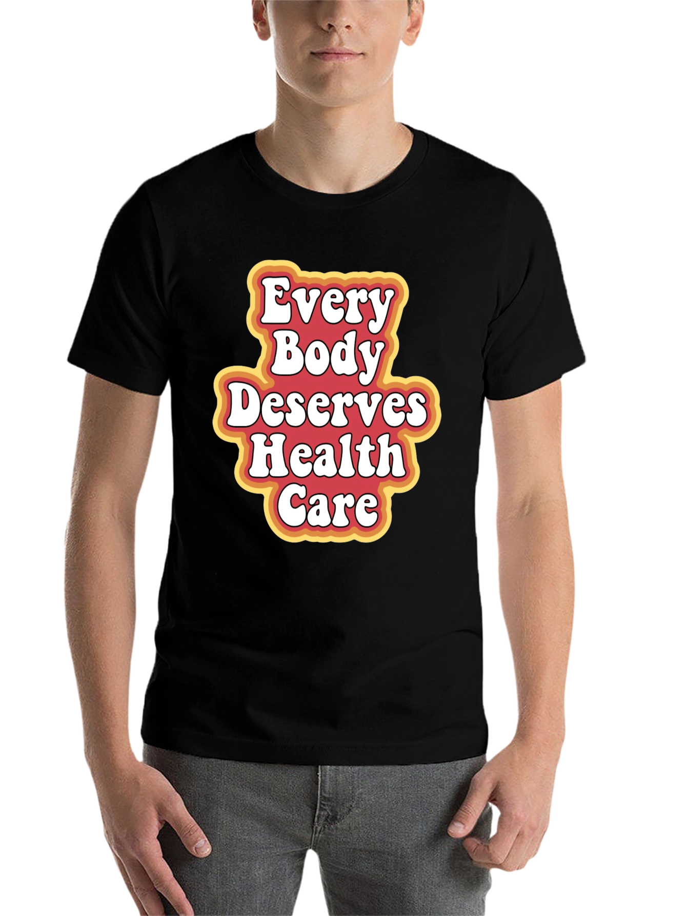 Black Every Body Deserves Health Care T-Shirt view 7