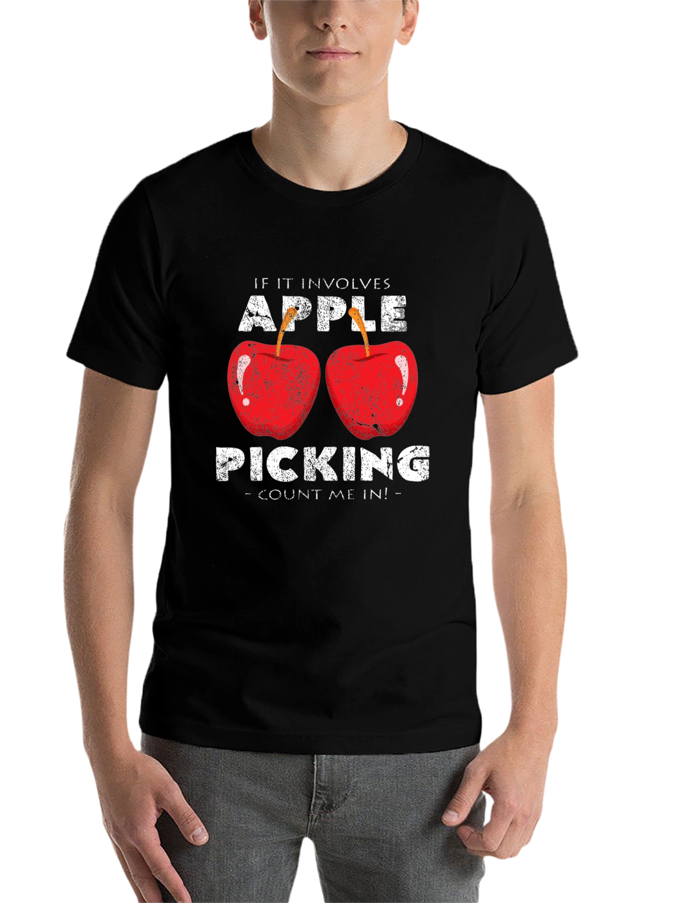 Black Apple Picking Graphic T-Shirt - Count Me In view 7