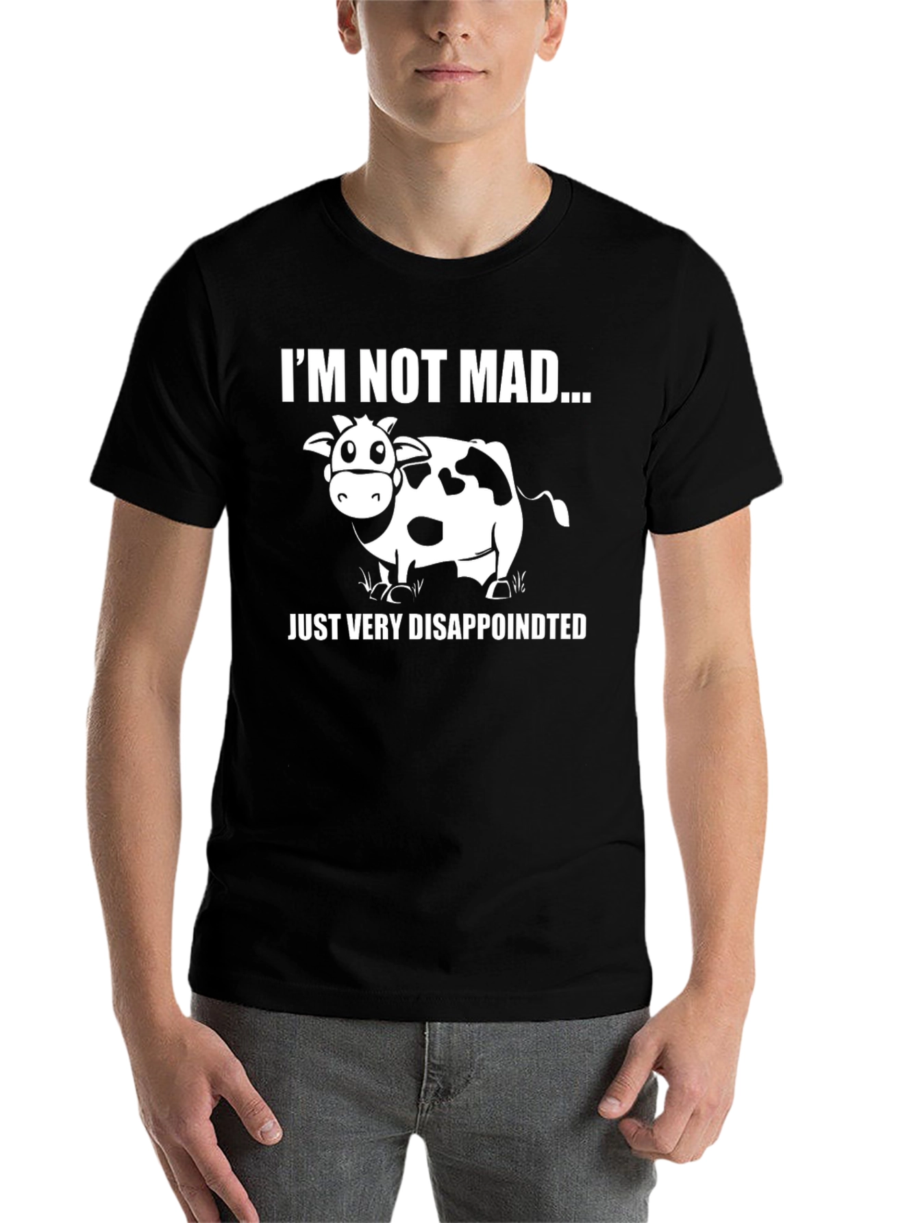 Black Funny Cow 'I'm Not Mad' Graphic T-Shirt view 7