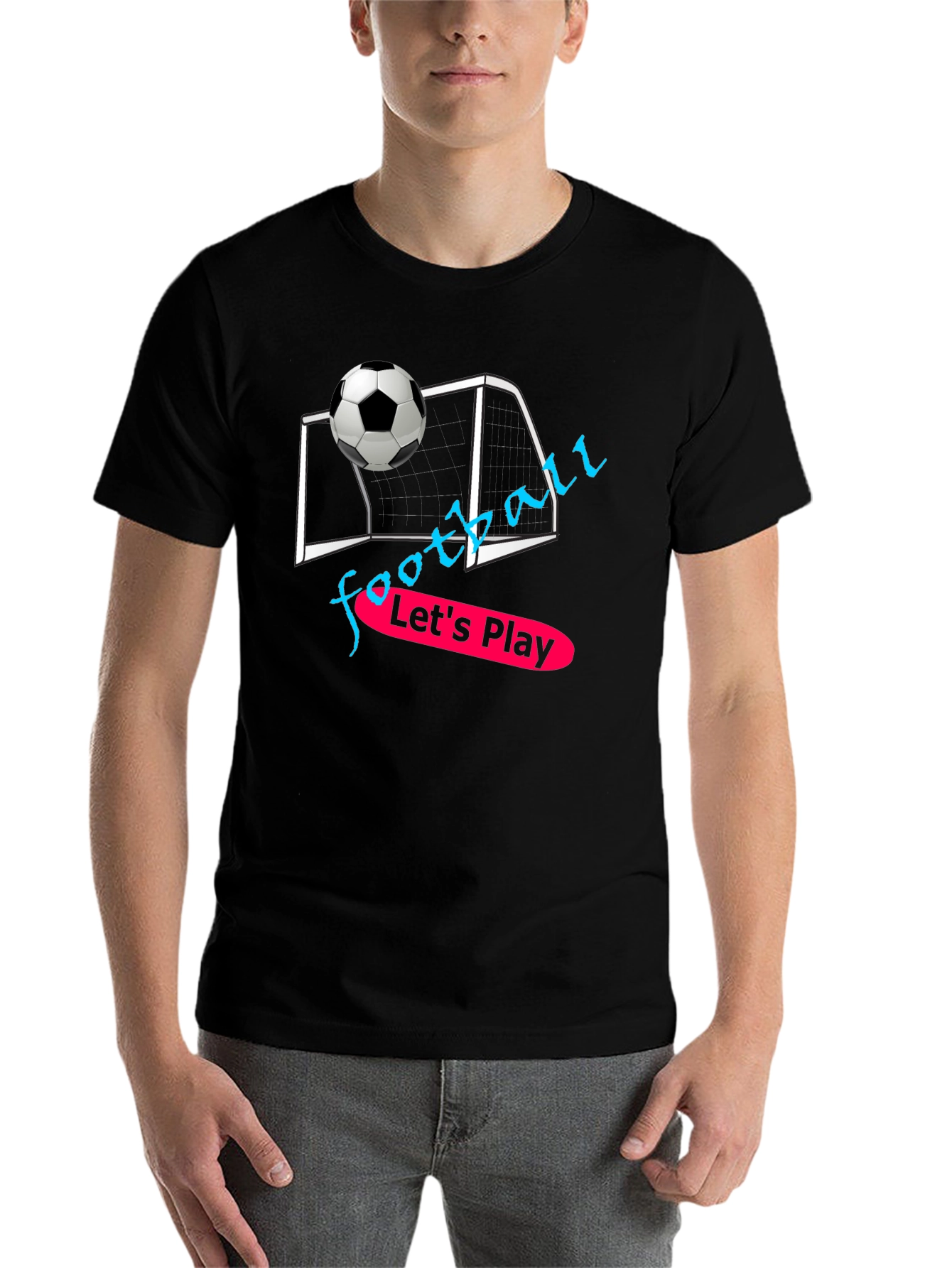 Black Football Graphic T-Shirt - Let's Play! view 7