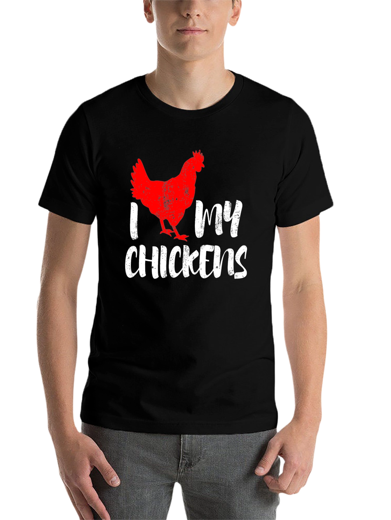 Black I Love My Chickens T-Shirt - Black view 7