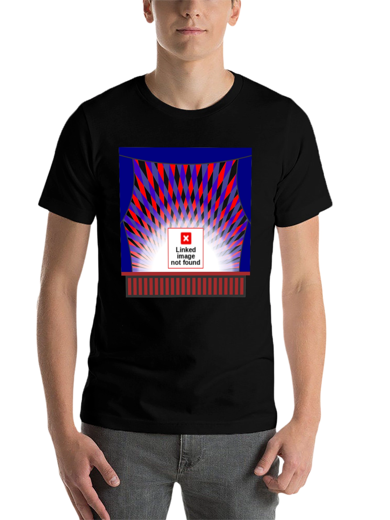 Black Abstract Graphic Tee - Stage Light Design view 7