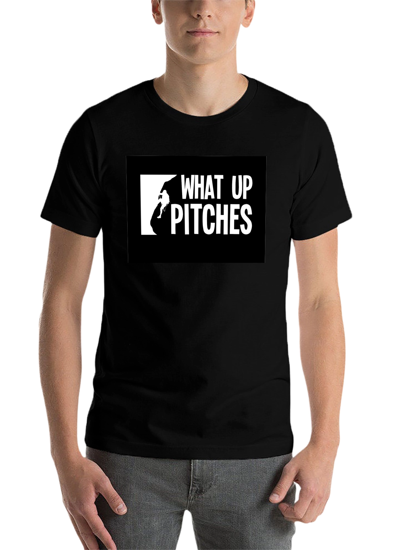 Black What Up Pitches Black Graphic Tee view 7