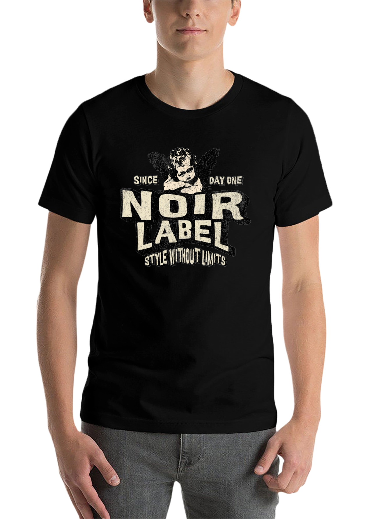 Black Noir Label Graphic Print T-Shirt view 7