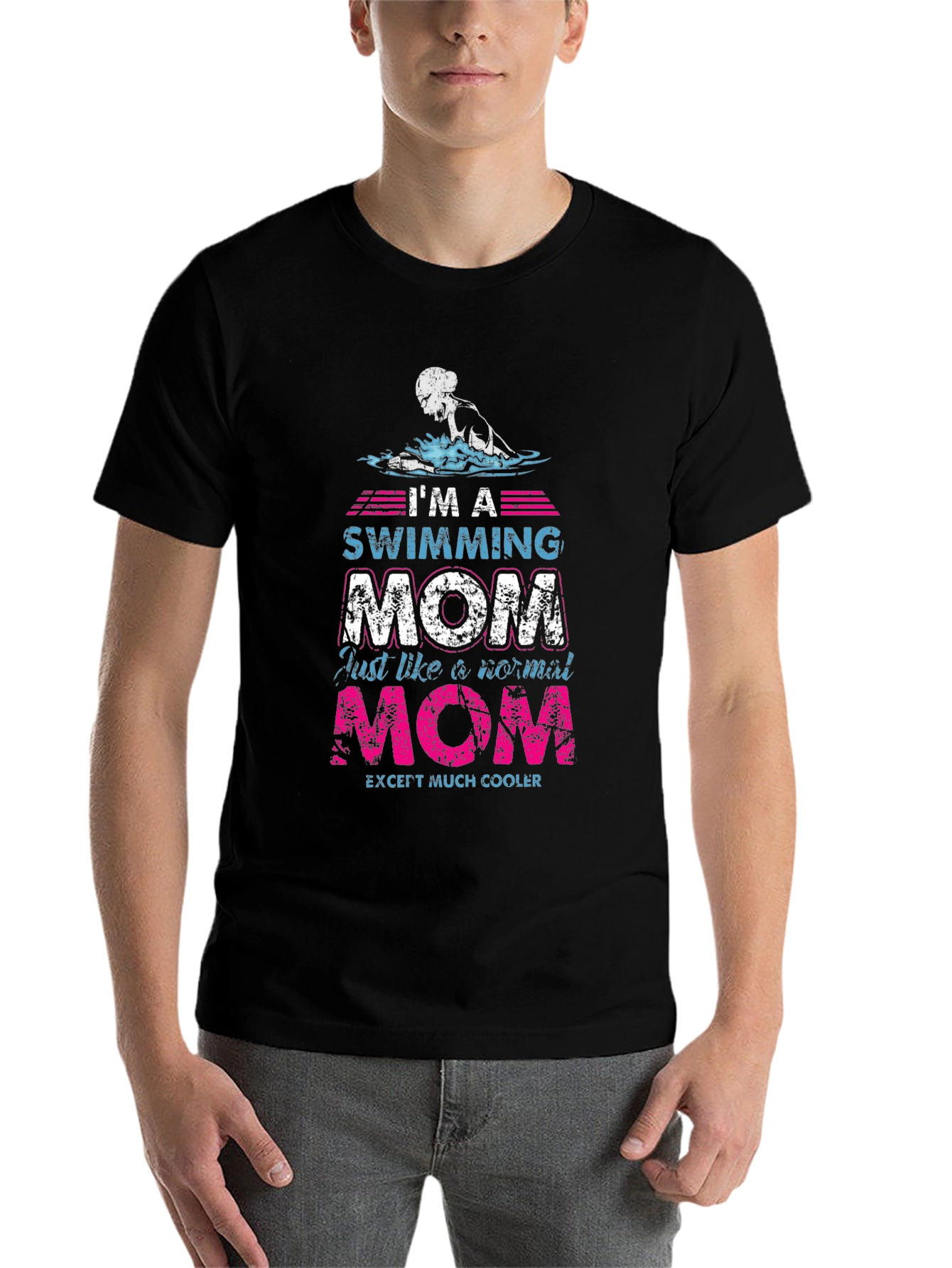 Swimming Mom Graphic T-Shirt - Cool Mothers Day Gift - 7