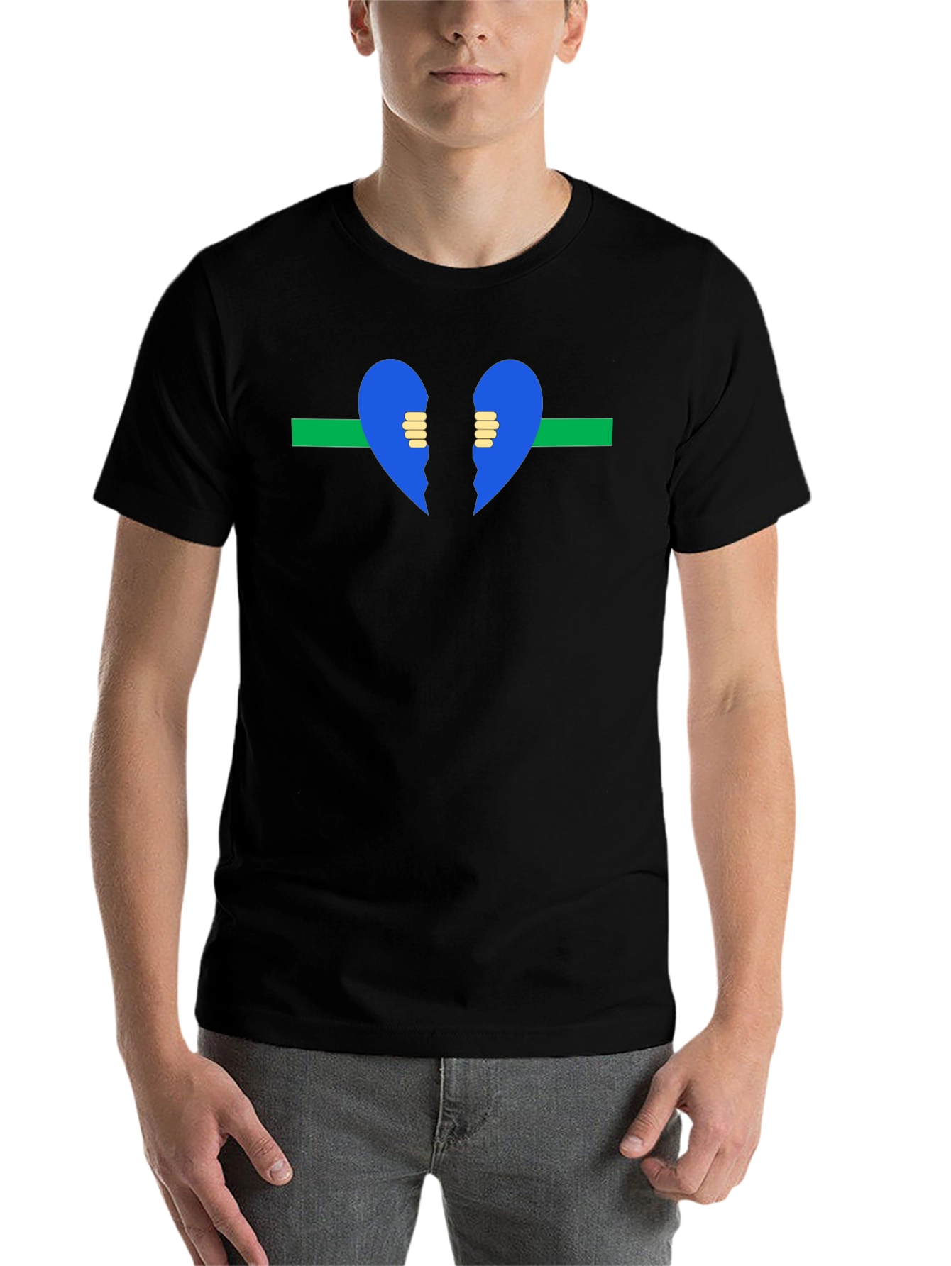 Black Broken Heart T-Shirt - Black Graphic Tee view 7