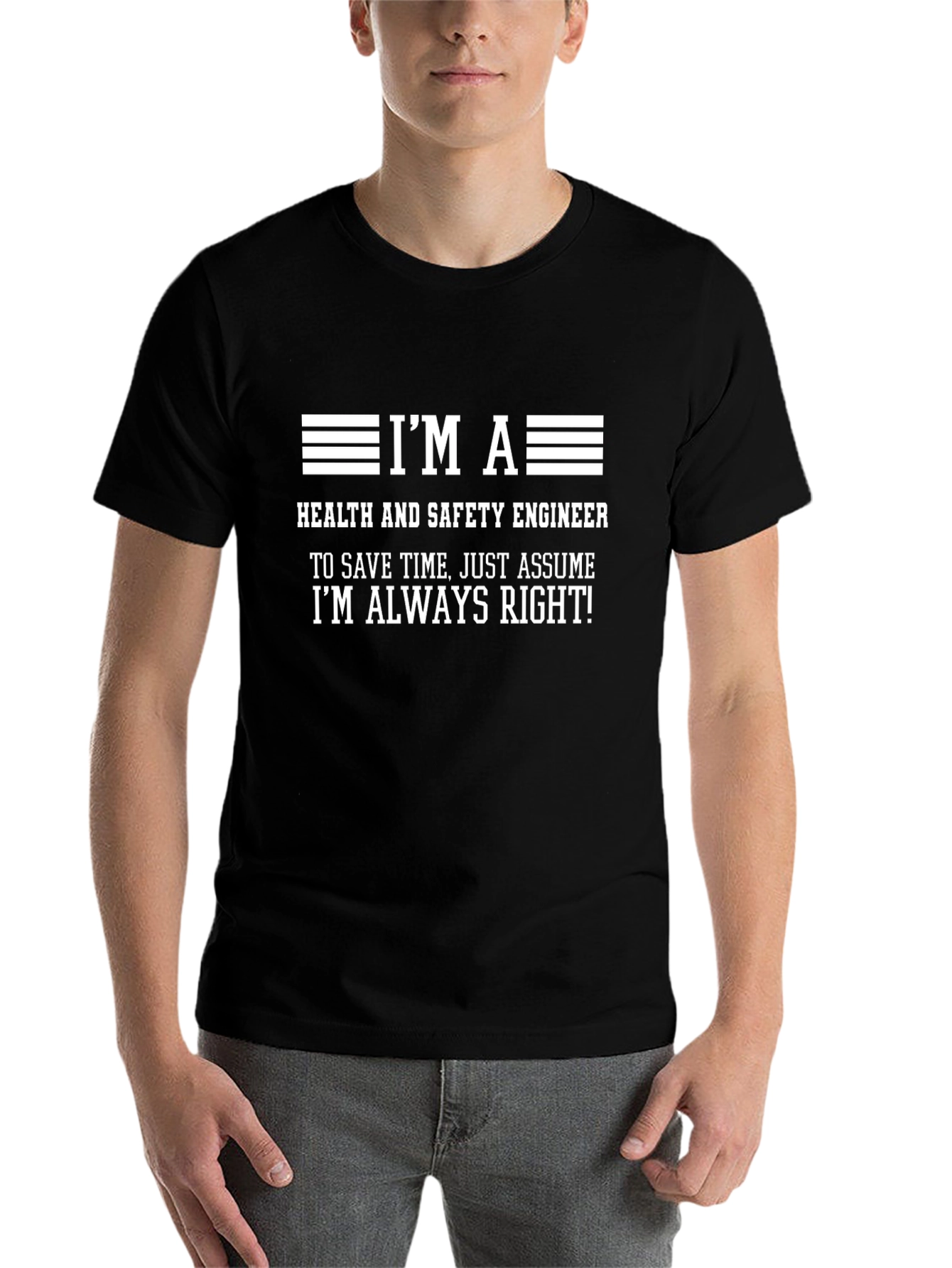 Black I'm A Health and Safety Engineer T-Shirt view 7