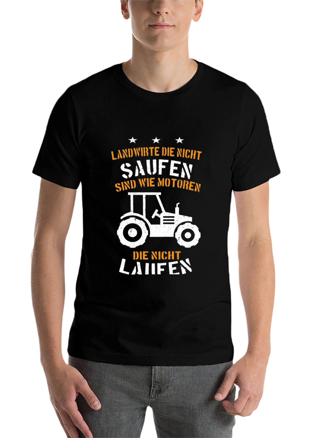 Black Funny Farmer Tractor T-Shirt: Landwirte Die Nicht Saufen view 7