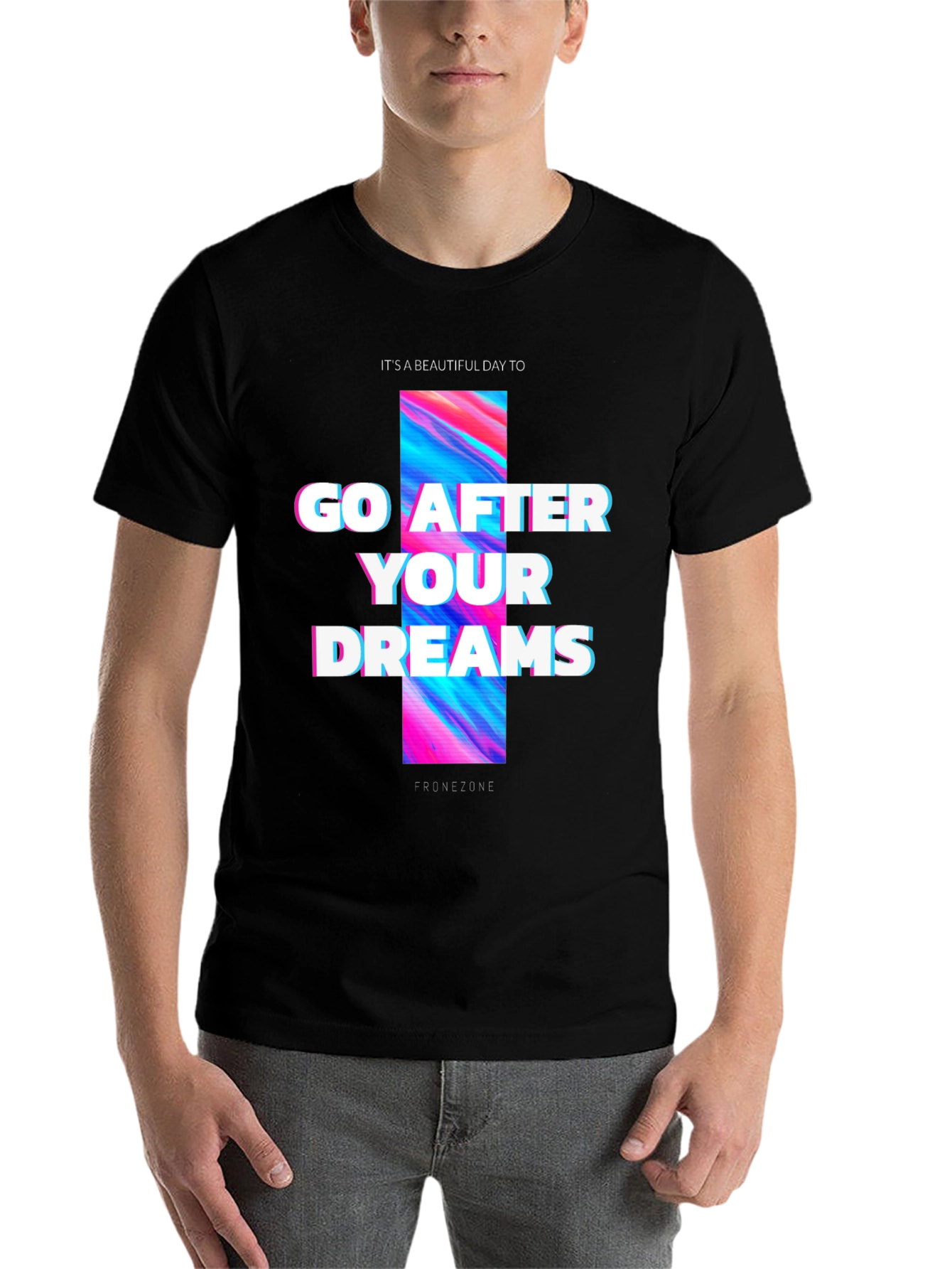 Black Go After Your Dreams Black Graphic Tee view 7