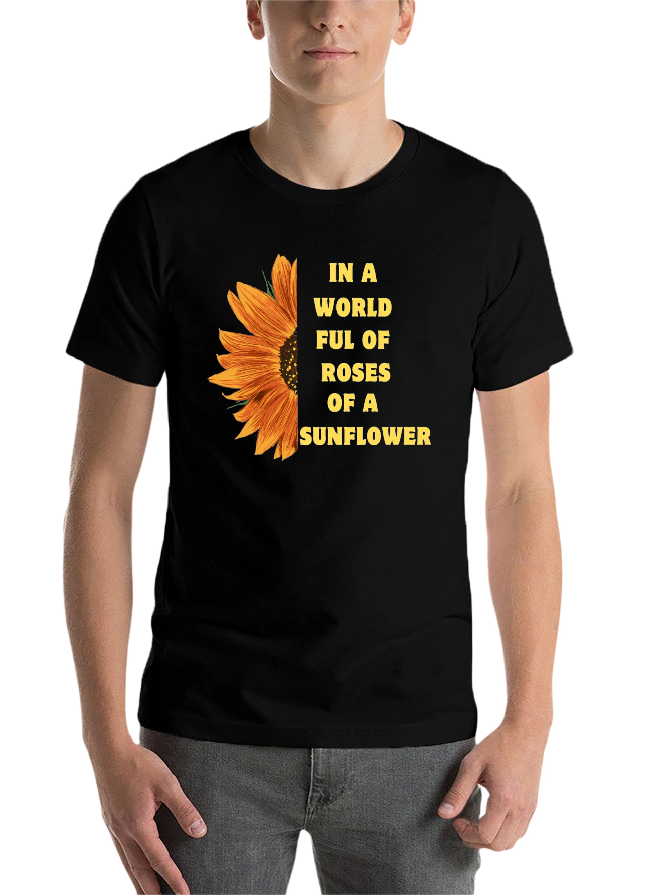 Black Sunflower T-Shirt - Be a Sunflower view 7