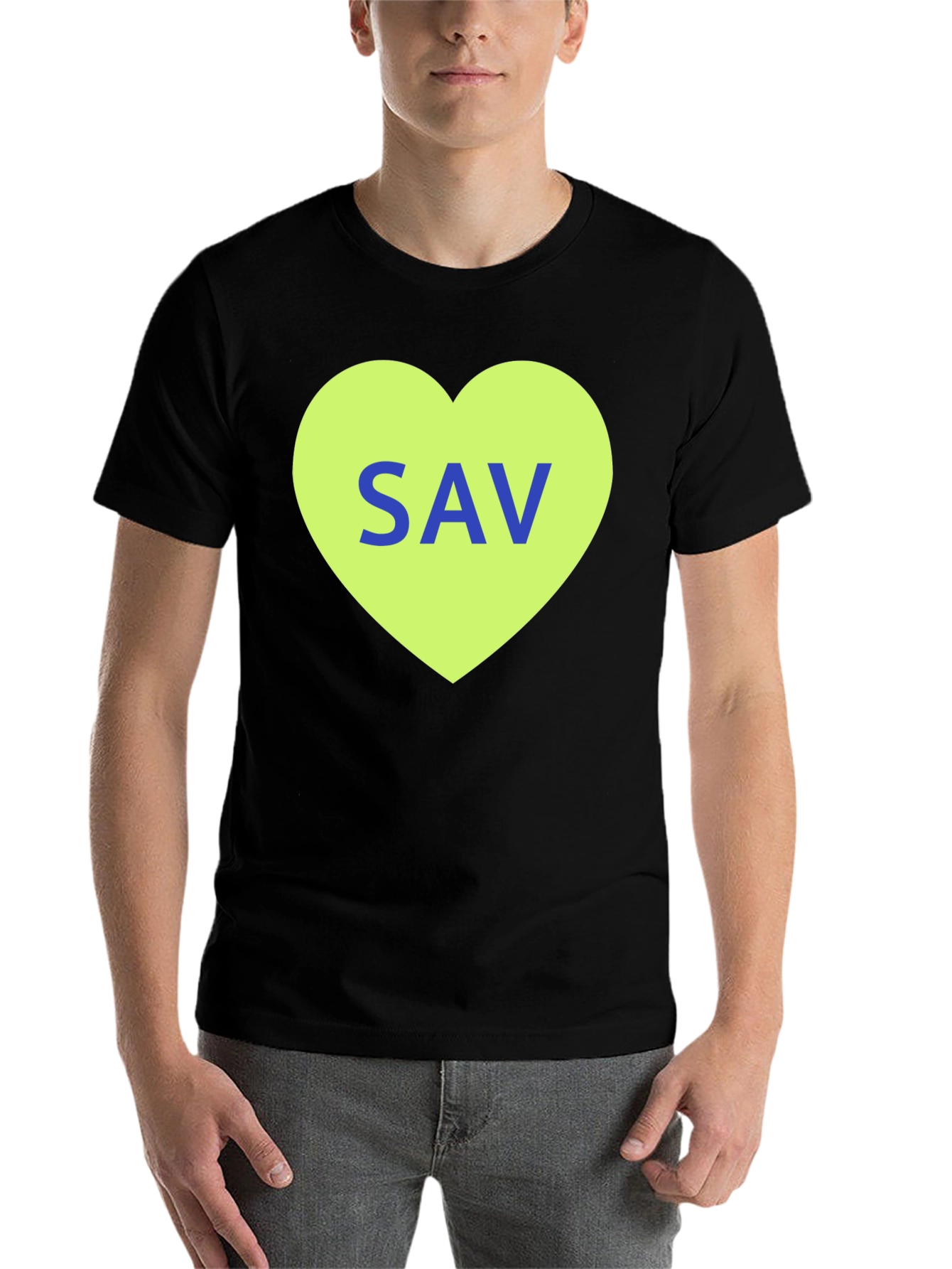 Black SAV Heart Graphic T-Shirt - Stylish Cotton Tee view 7