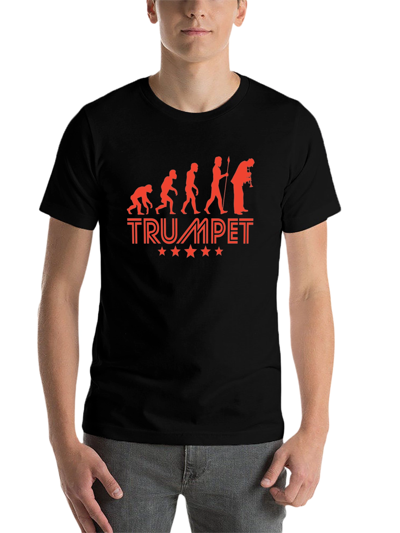 Black Trumpet Evolution T-Shirt - Music Lover Tee view 7