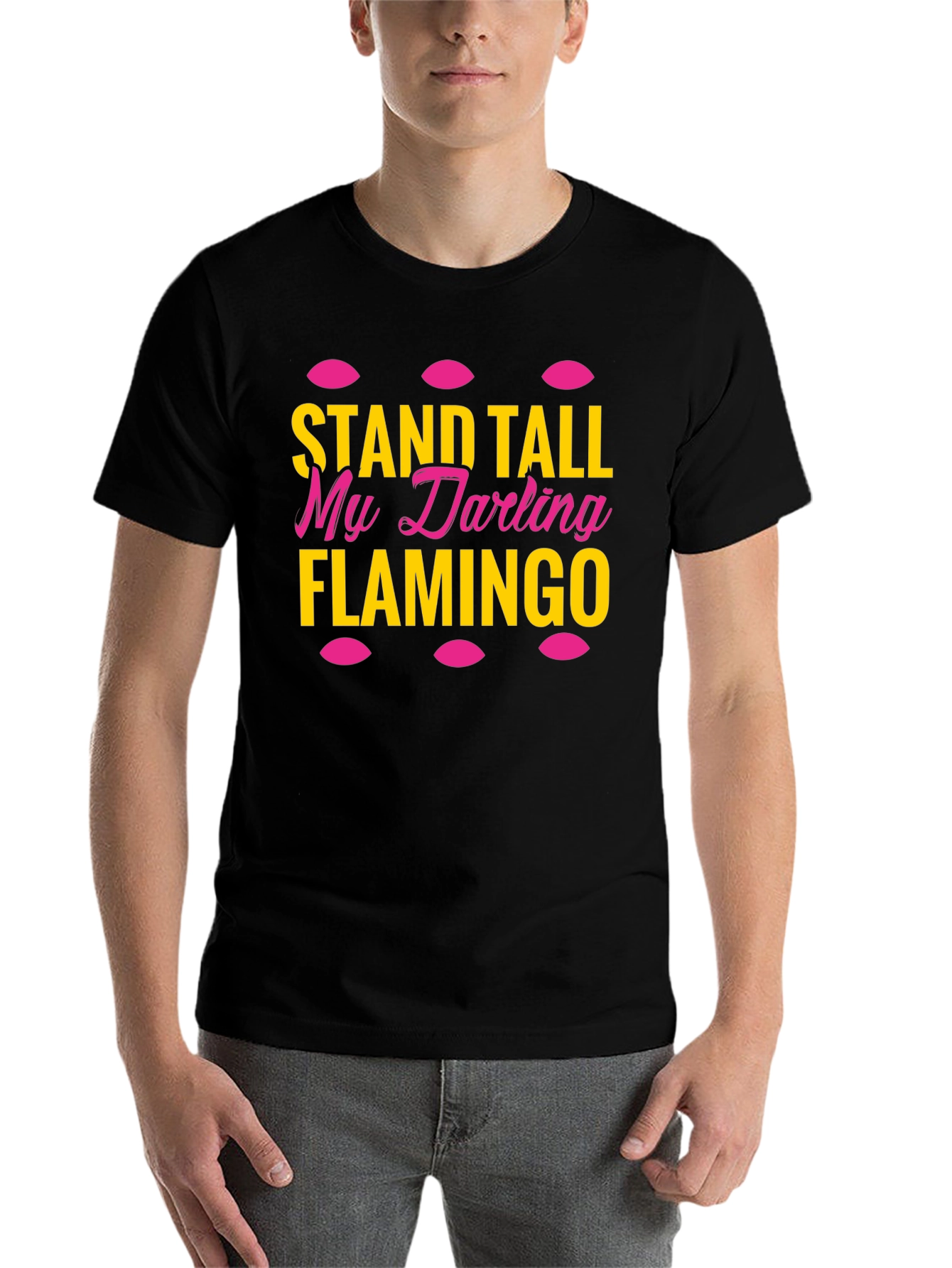 Black Stand Tall My Darling Flamingo T-Shirt view 7