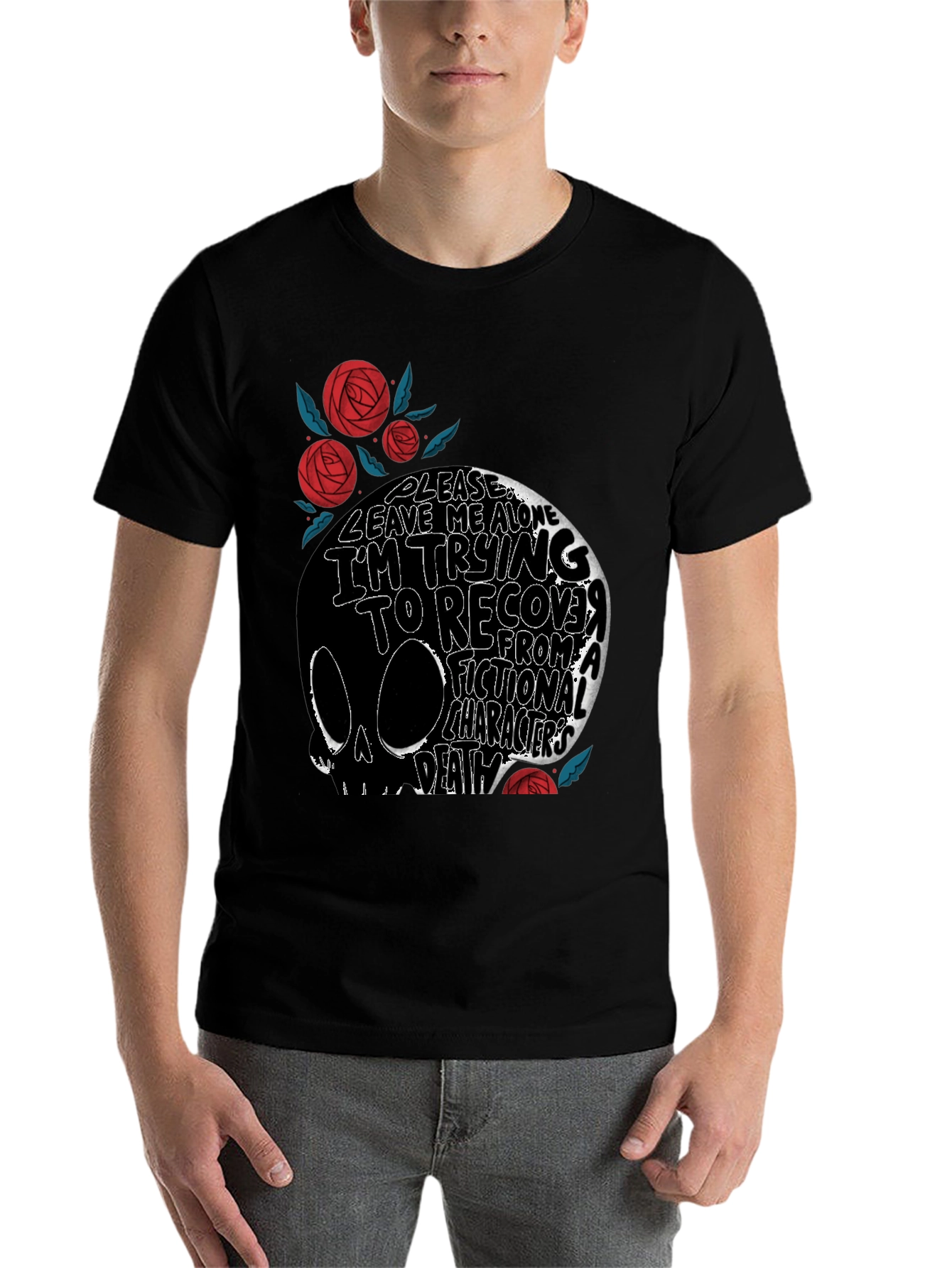 Black Skull Graphic T-Shirt: Fictional Character Death view 7