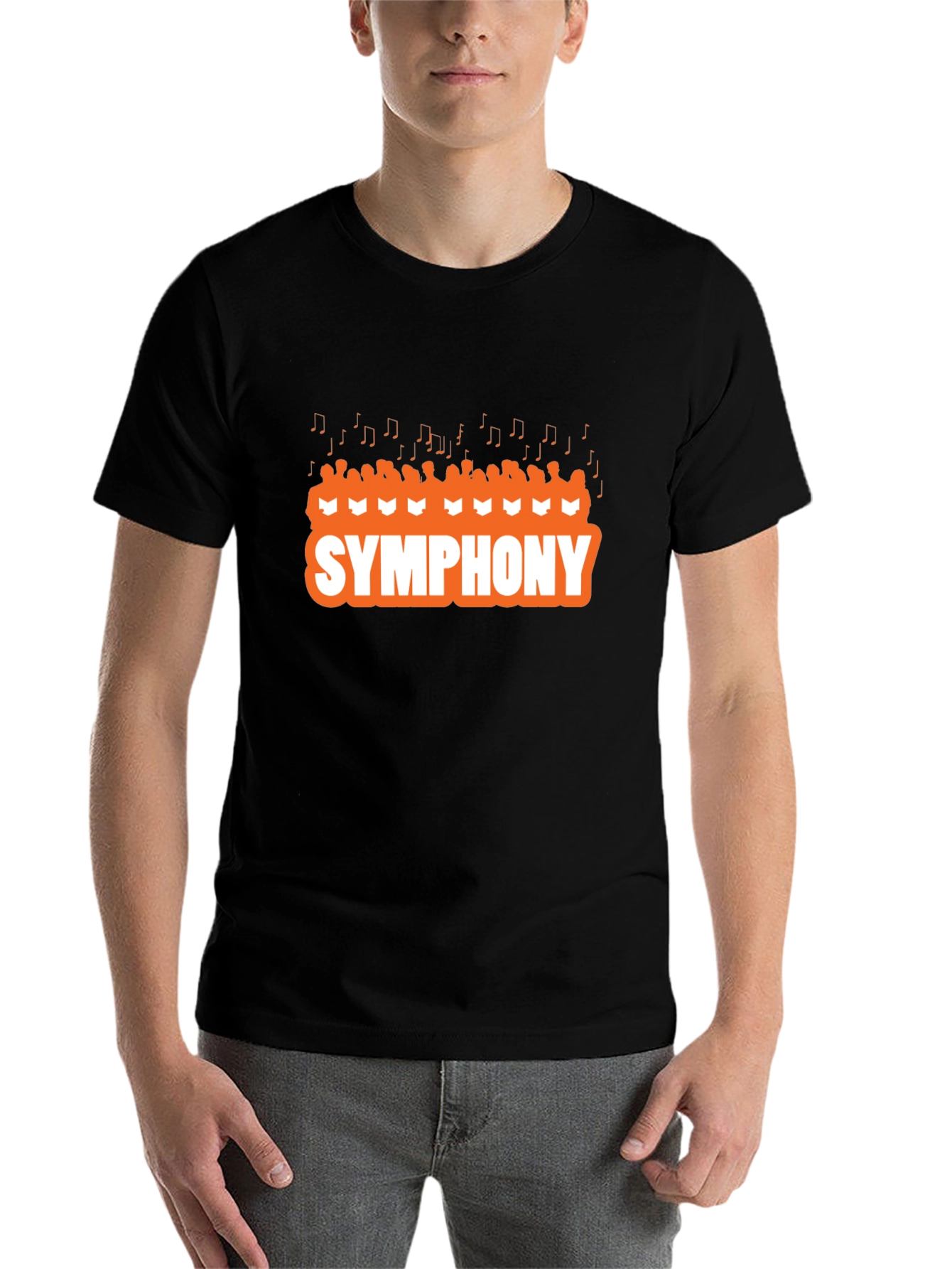 Black Symphony T-Shirt, Musical Note Tee view 7