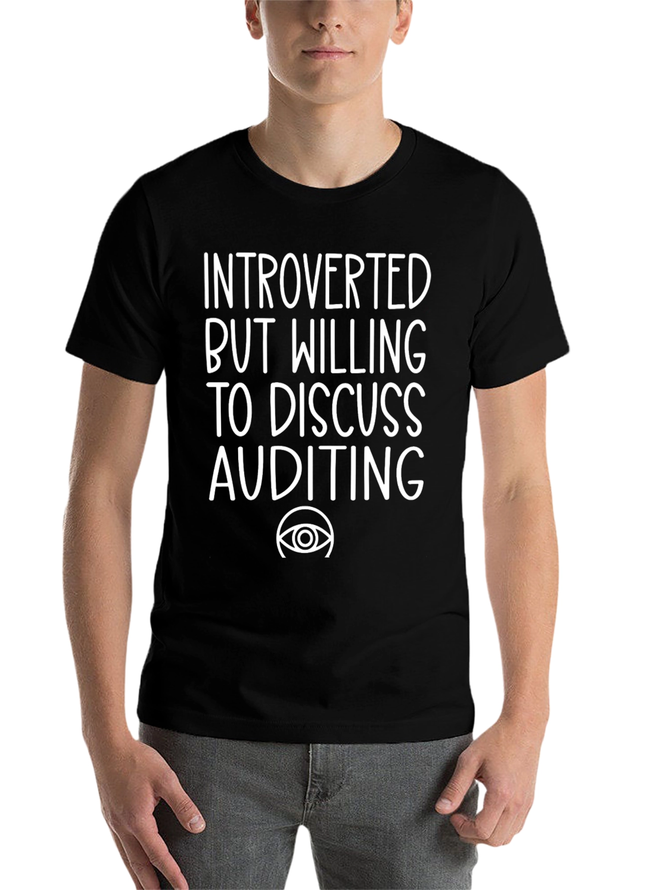 Black Introverted Auditing Tee - Funny Accountant Shirt view 7