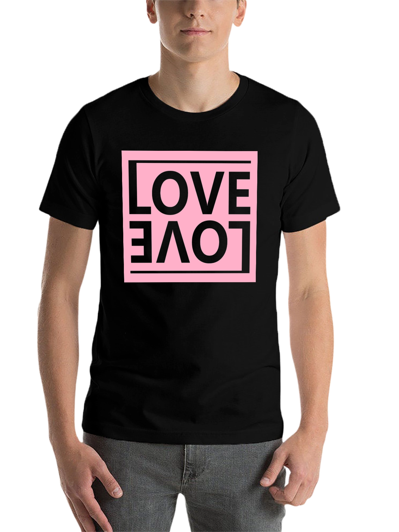 Black Love Graphic Tee - Upside Down Design view 7