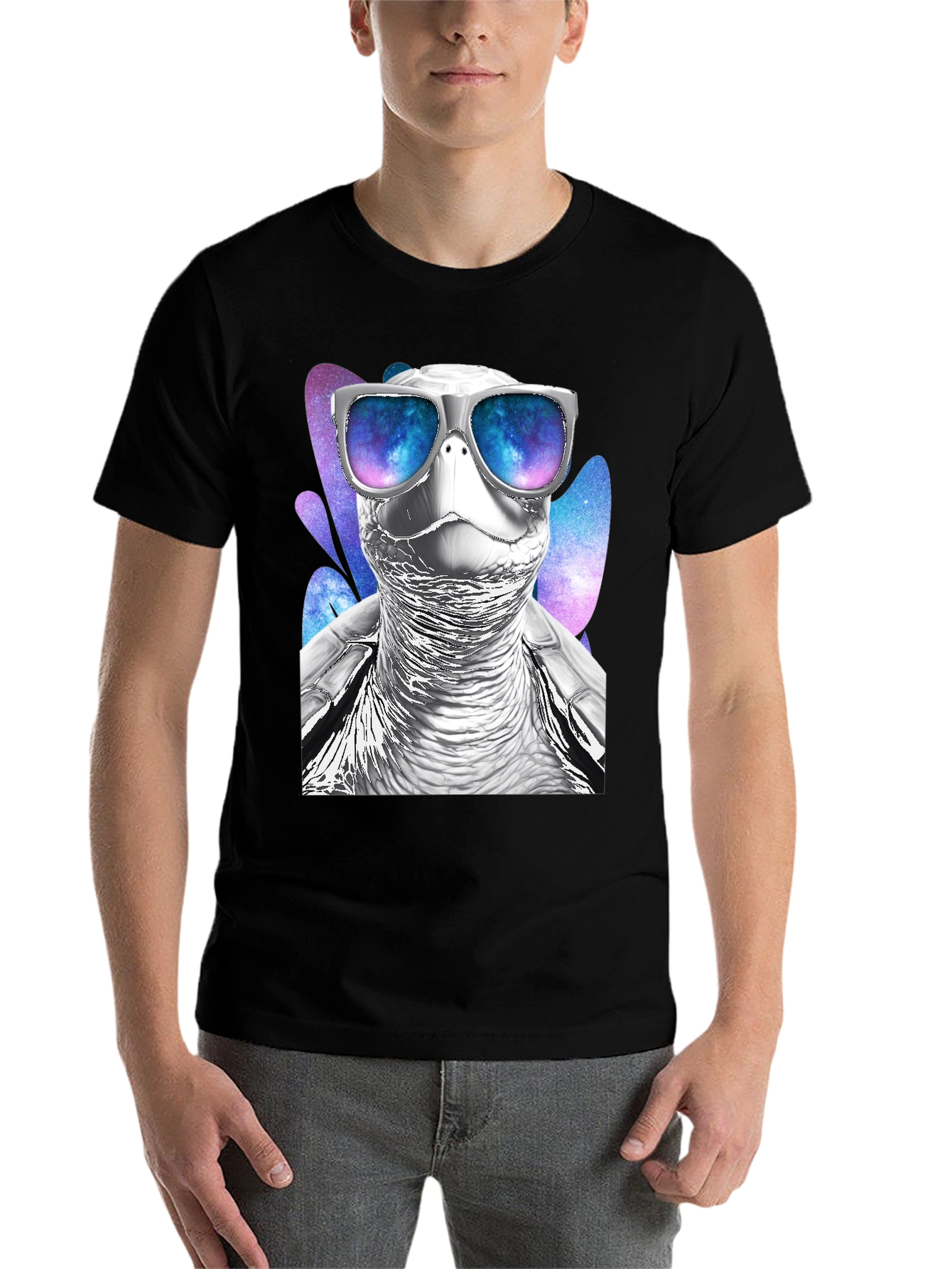 Black Cool Turtle Graphic T-Shirt view 7