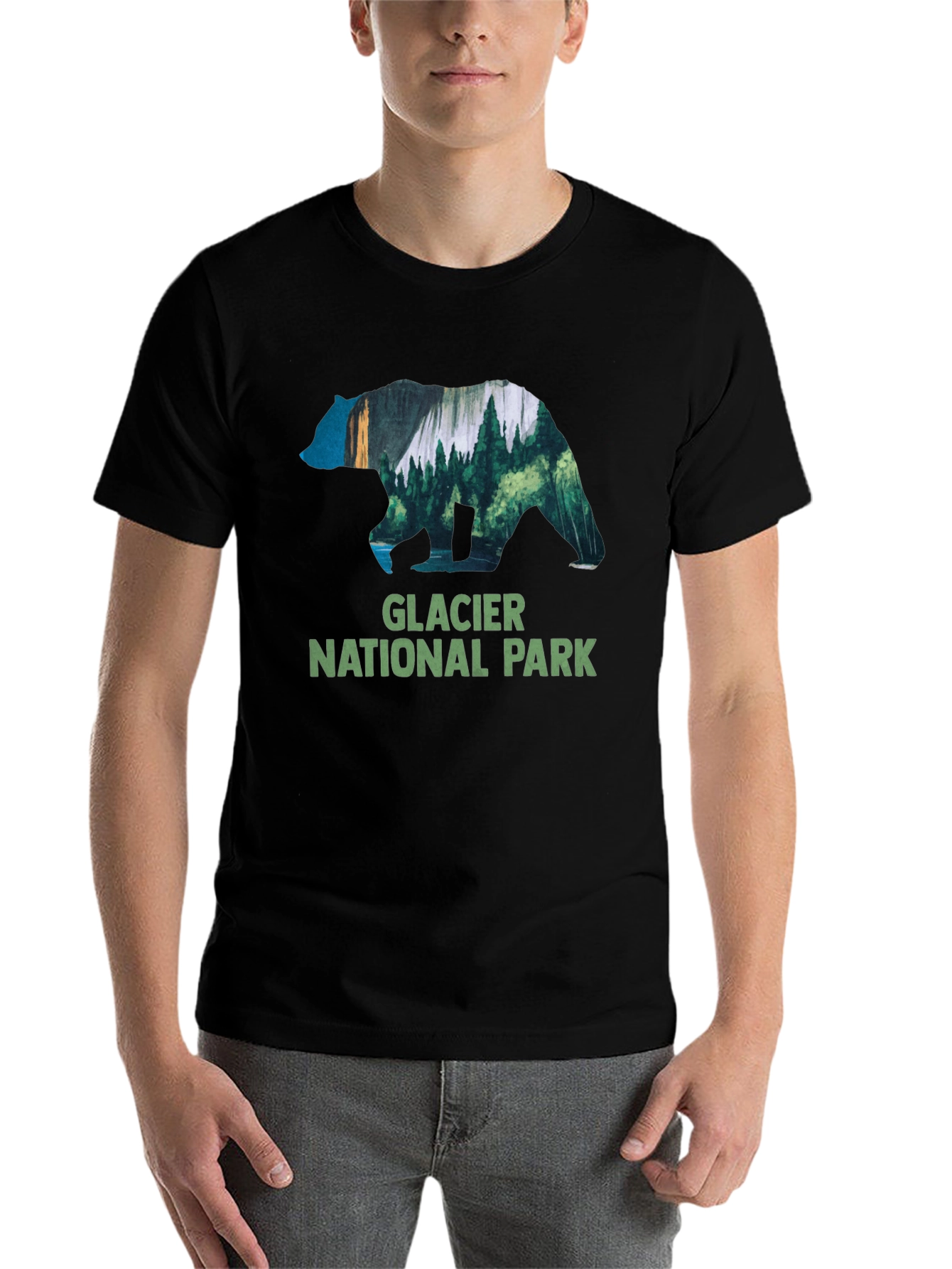 Black Glacier National Park Bear T-Shirt view 7