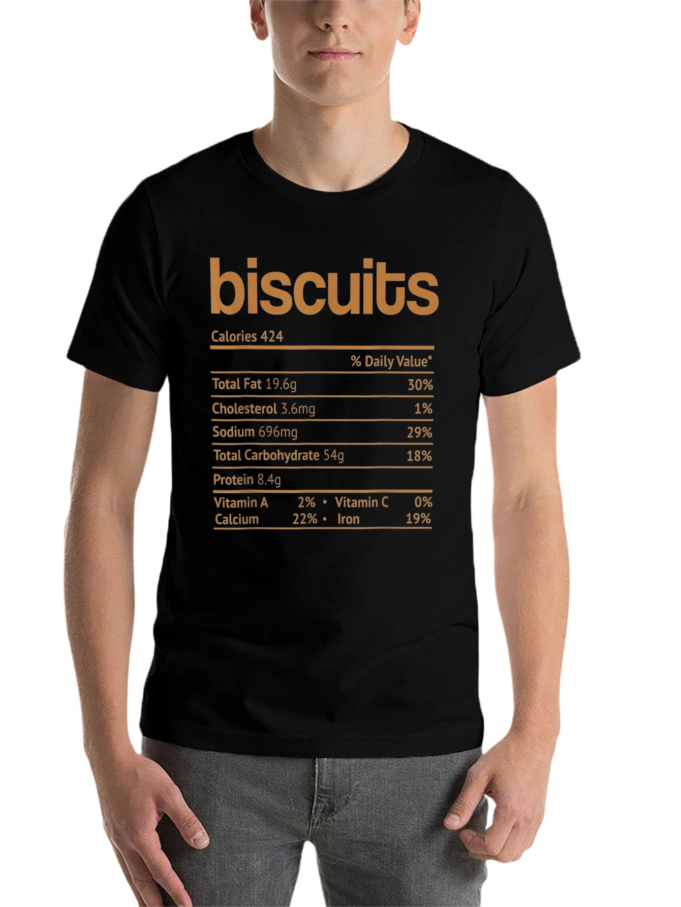 Black Biscuits Nutrition Facts Graphic Novelty T-Shirt view 7