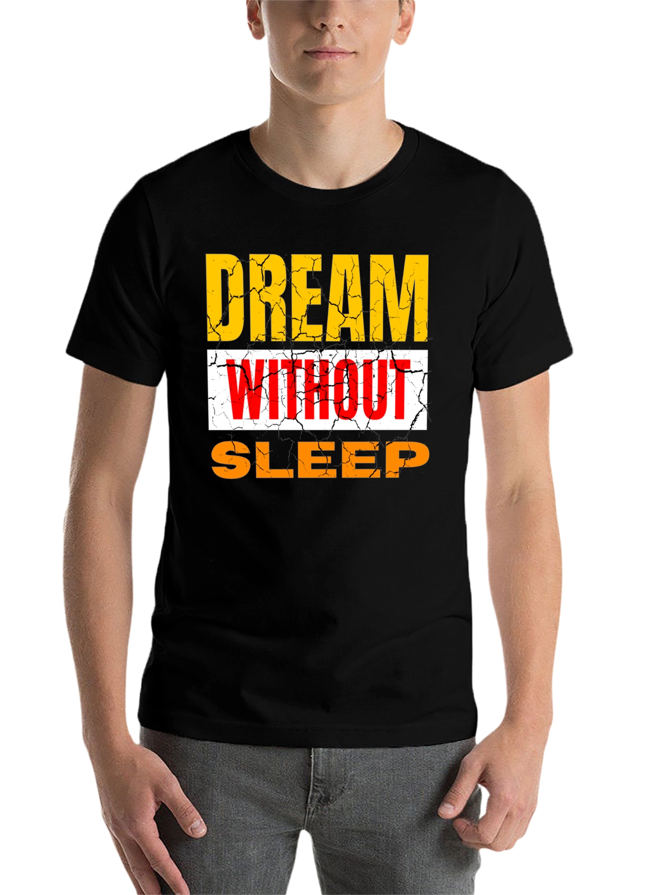 Black Dream Without Sleep Graphic T-Shirt view 7