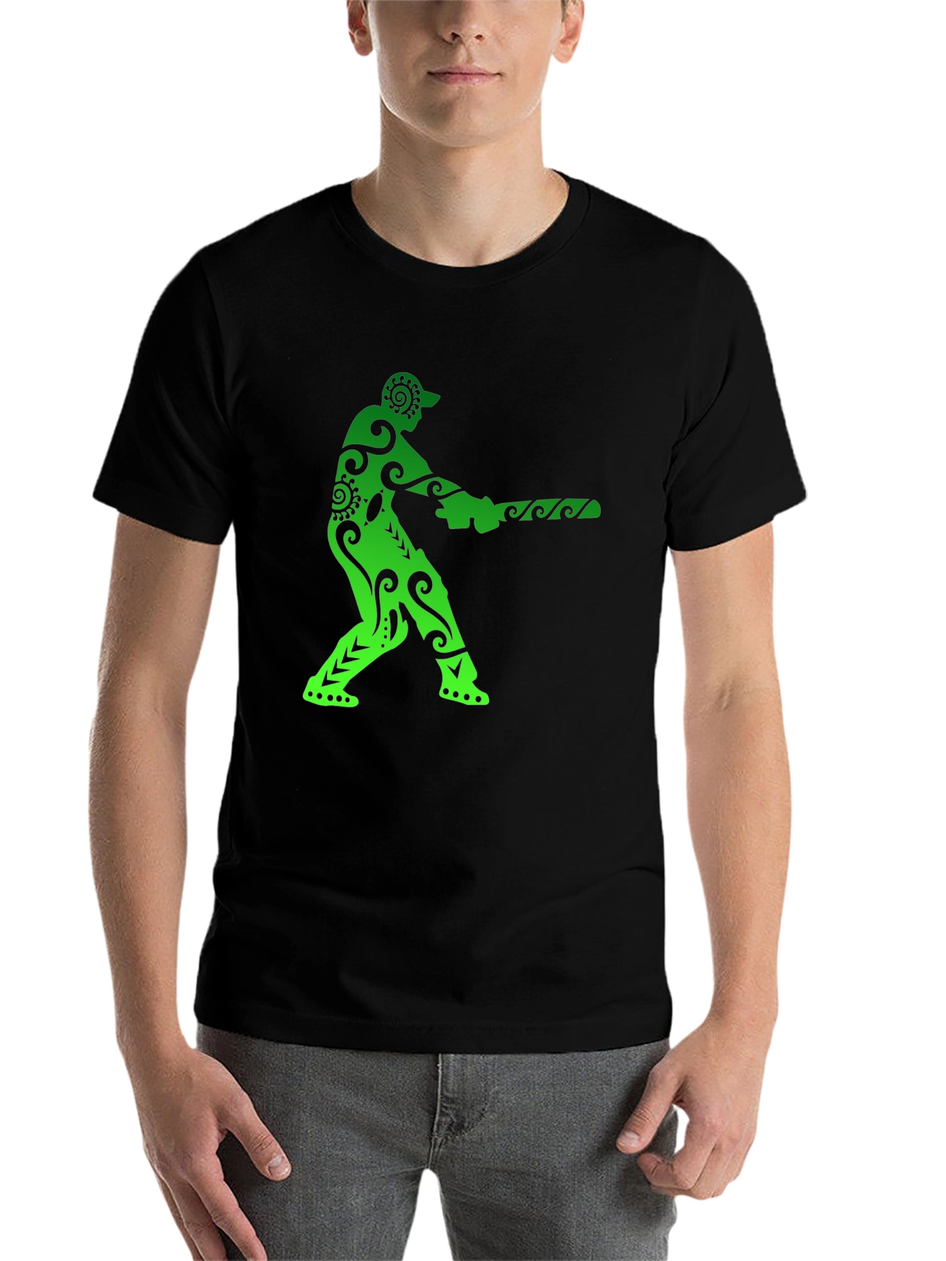 Black Cricket Player Graphic Tee view 7