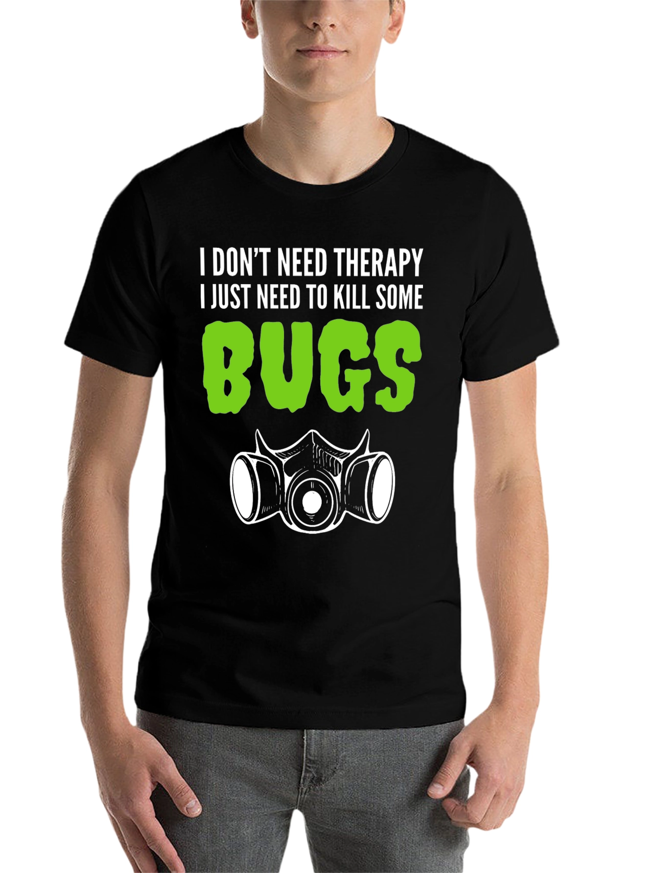 Black Funny Bug Killing T-Shirt view 7