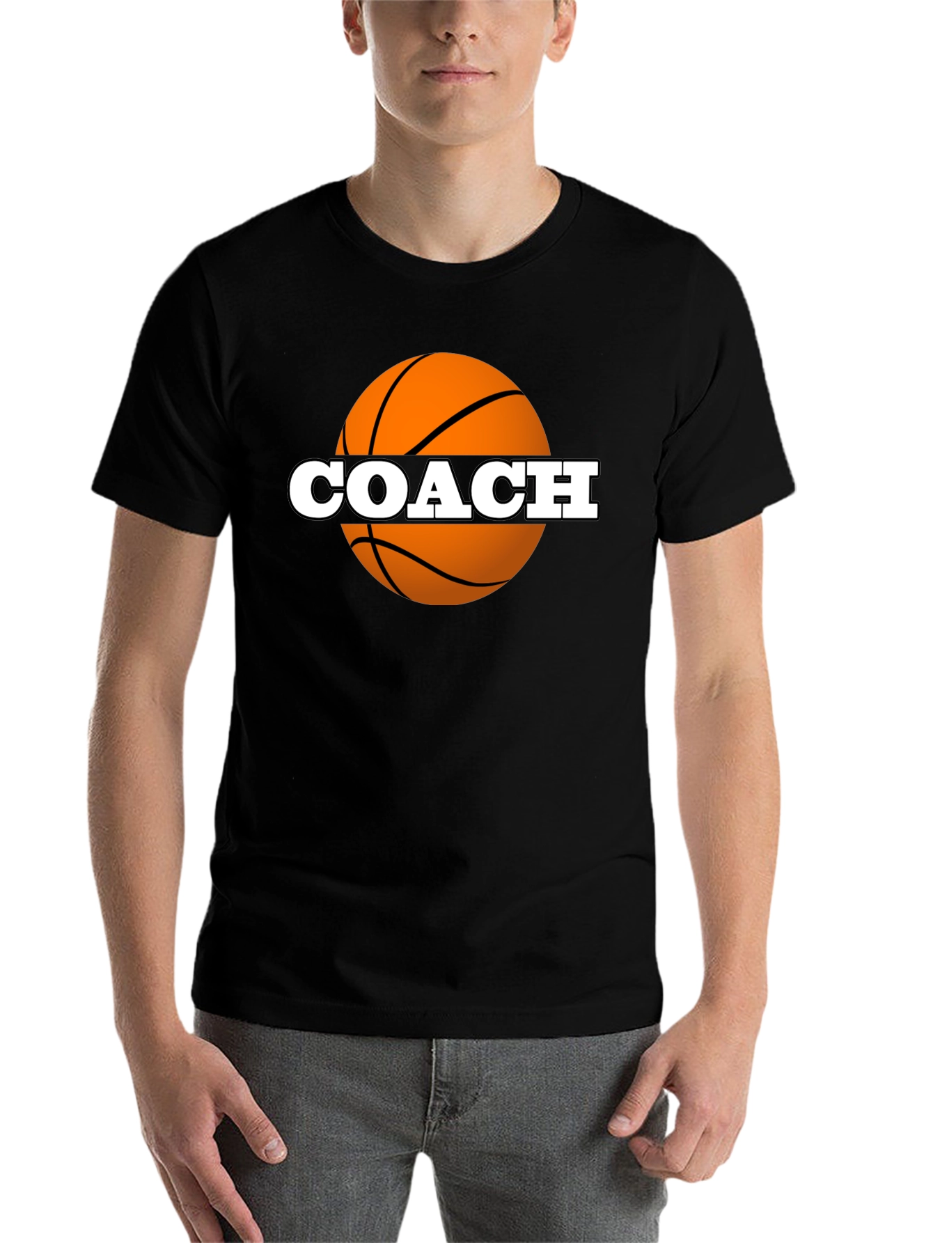 Black Basketball Coach Graphic Tee - Black view 7