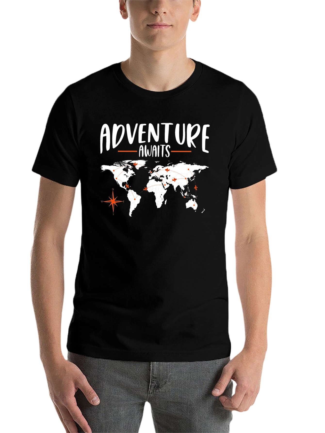 Adventure Awaits World Map Graphic Tee - 7