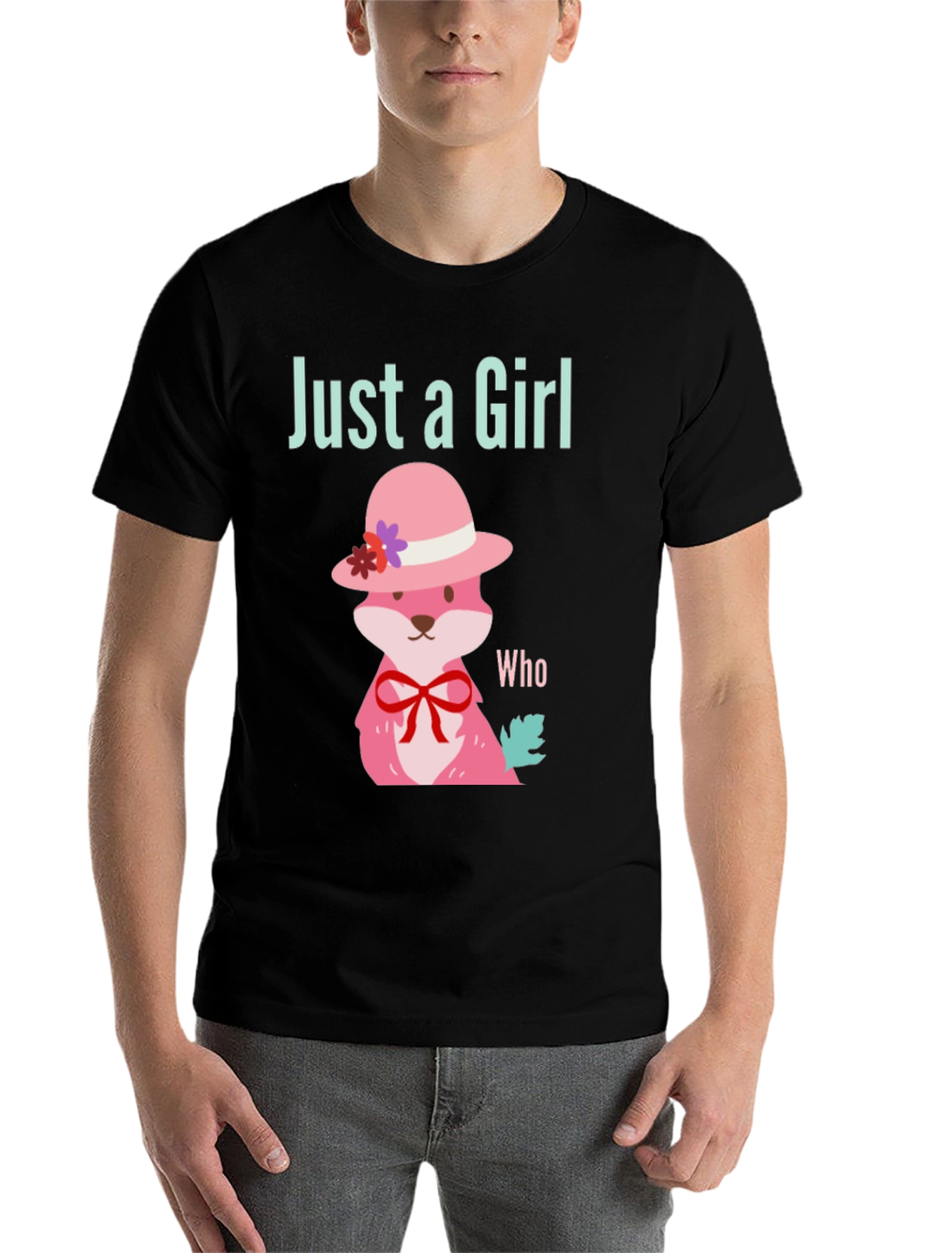 Black Just a Girl Who Loves Foxes T-Shirt view 7