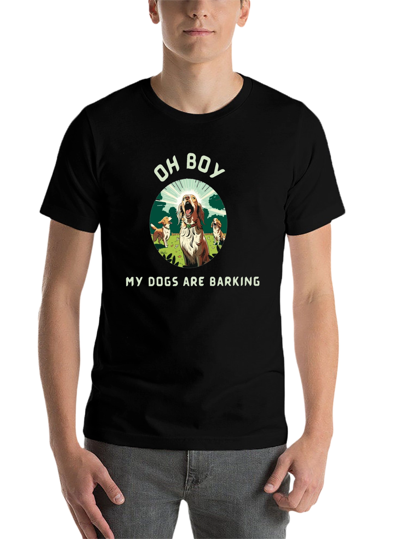 Black Funny "My Dogs Are Barking" Graphic Tee view 7