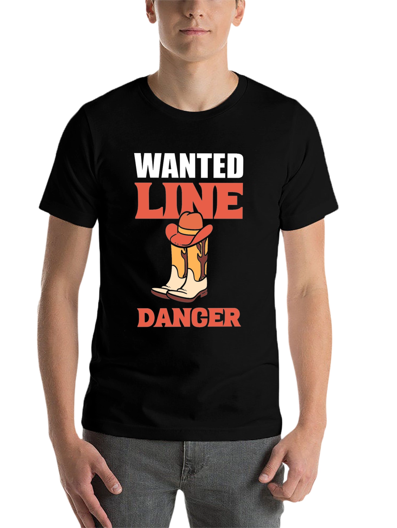 Black Wanted Line Dance Danger Graphic Tee view 7