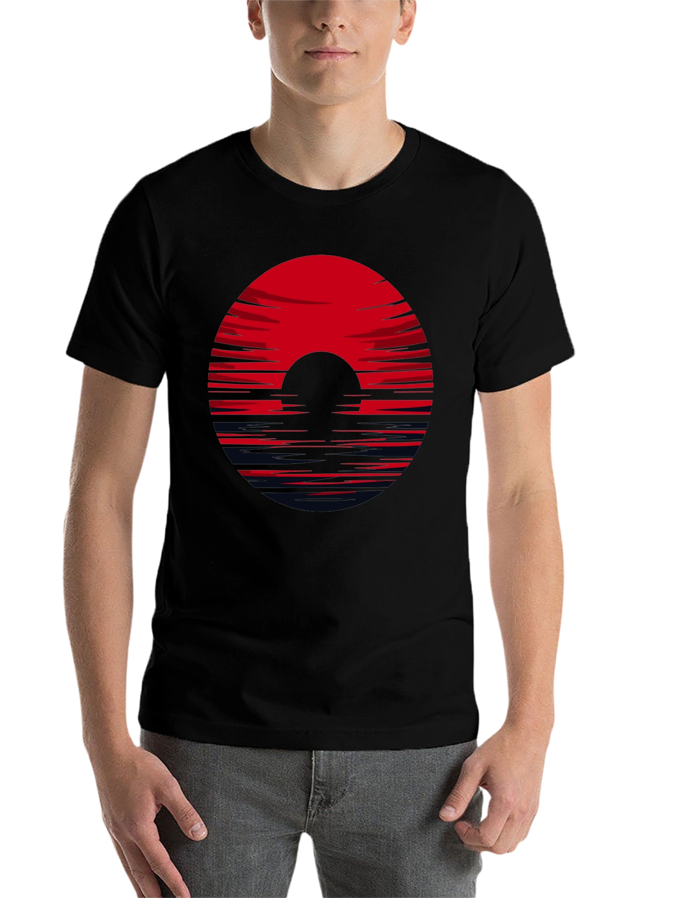 Black Red Horizon Black Tee view 7
