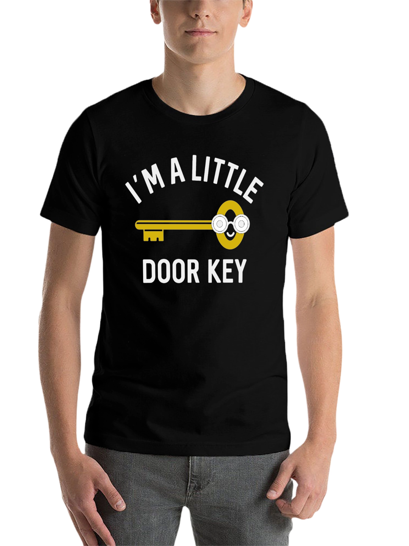 Black I'm A Little Door Key Funny Graphic T-Shirt view 7