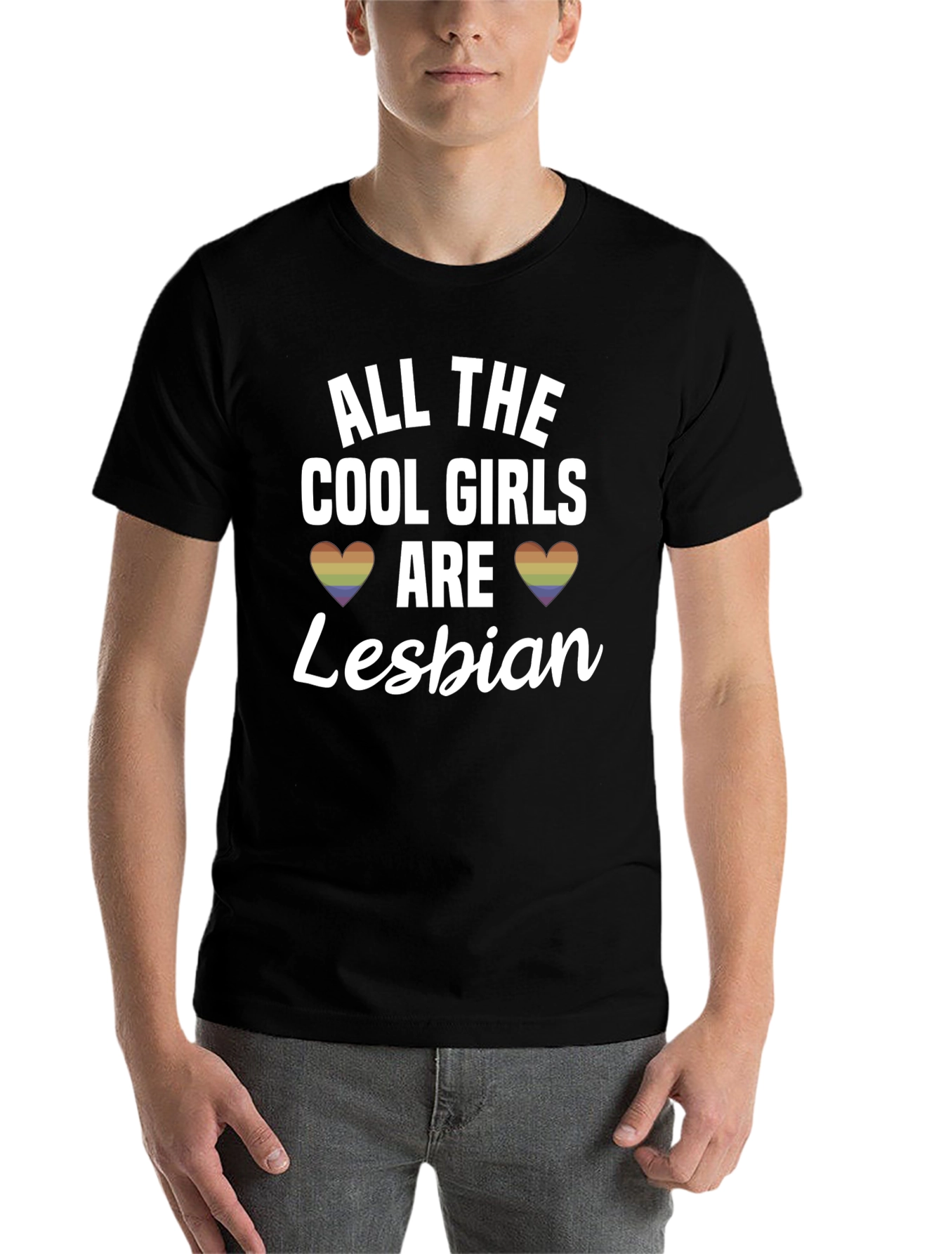 Black Cool Girls Lesbian T-Shirt - Pride Apparel view 7